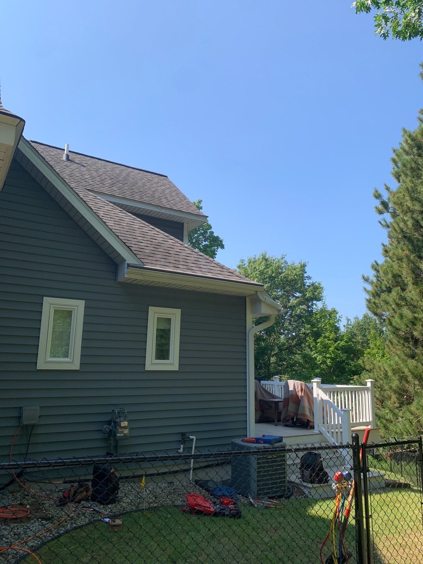Gutter Helmet Protection System Installation for Traverse City Home by Rainbow Seamless Systems