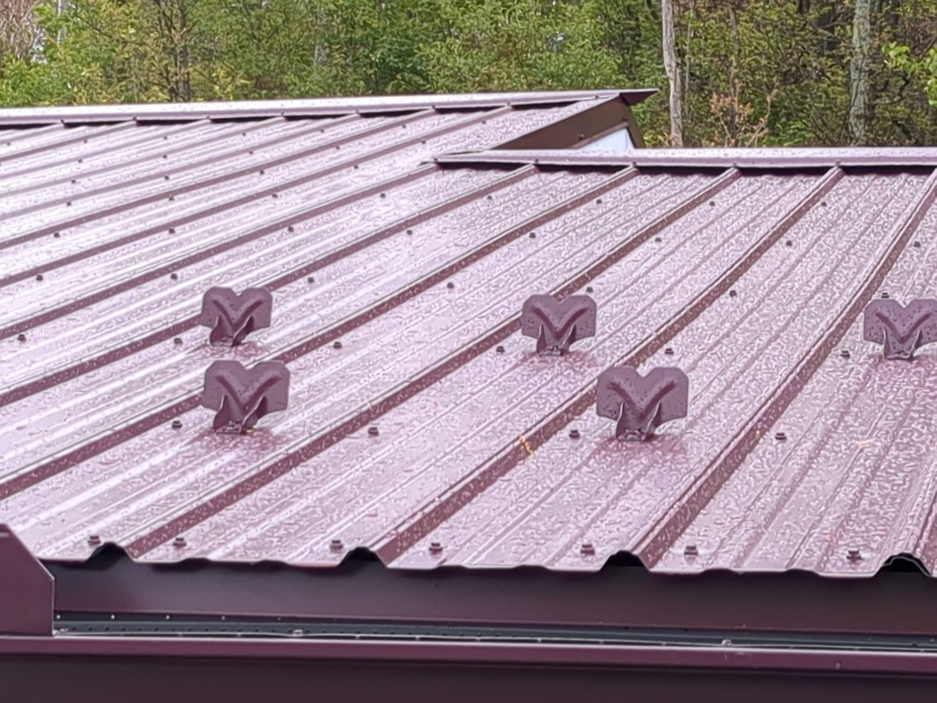 Maroon ABM Metal Roof Replacement and Gutter Installation in Shenandoah by Esh Builders
