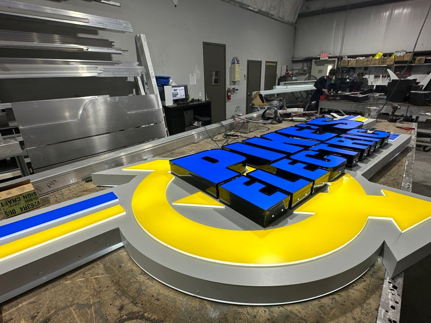Channel Letters on Backer for Pike's Electric by SignCrafters