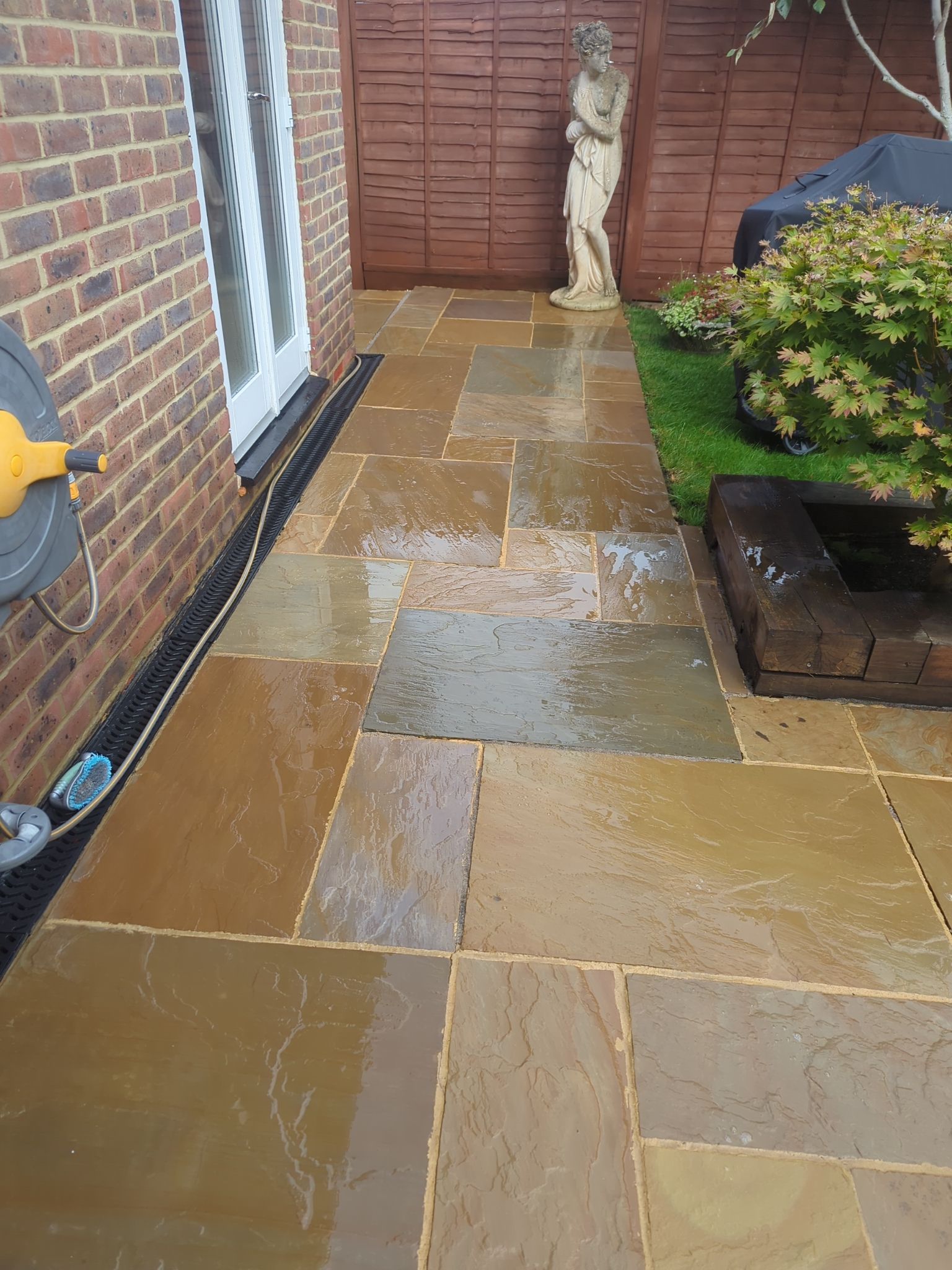 Driveway And Patio Clean using Softwash Equipment by Ges Exterior Cleaning ltd