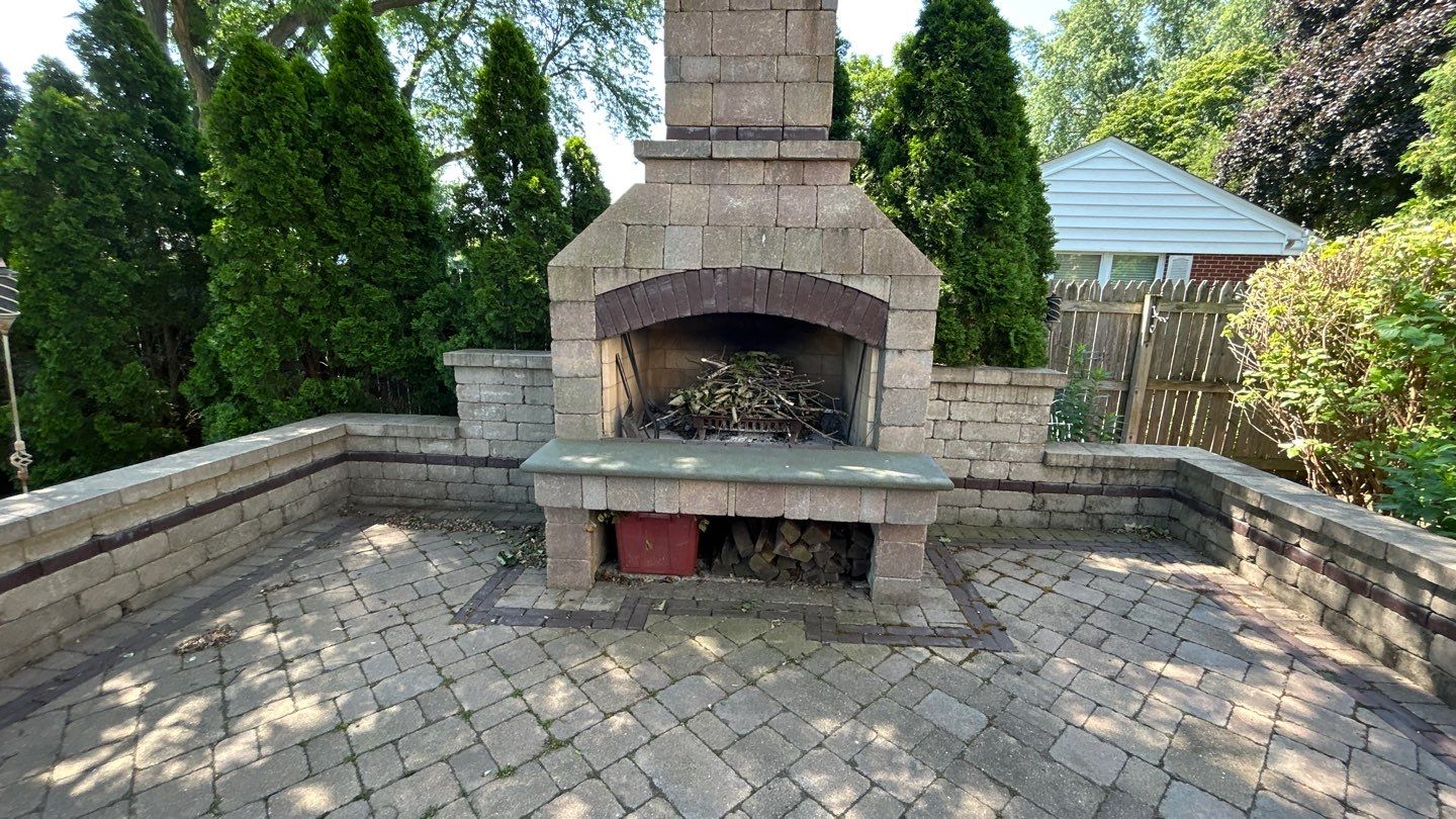 Brick paver clean, sand and seal.  using Polysweep polymeric sand by Northern Power Washing LLC.