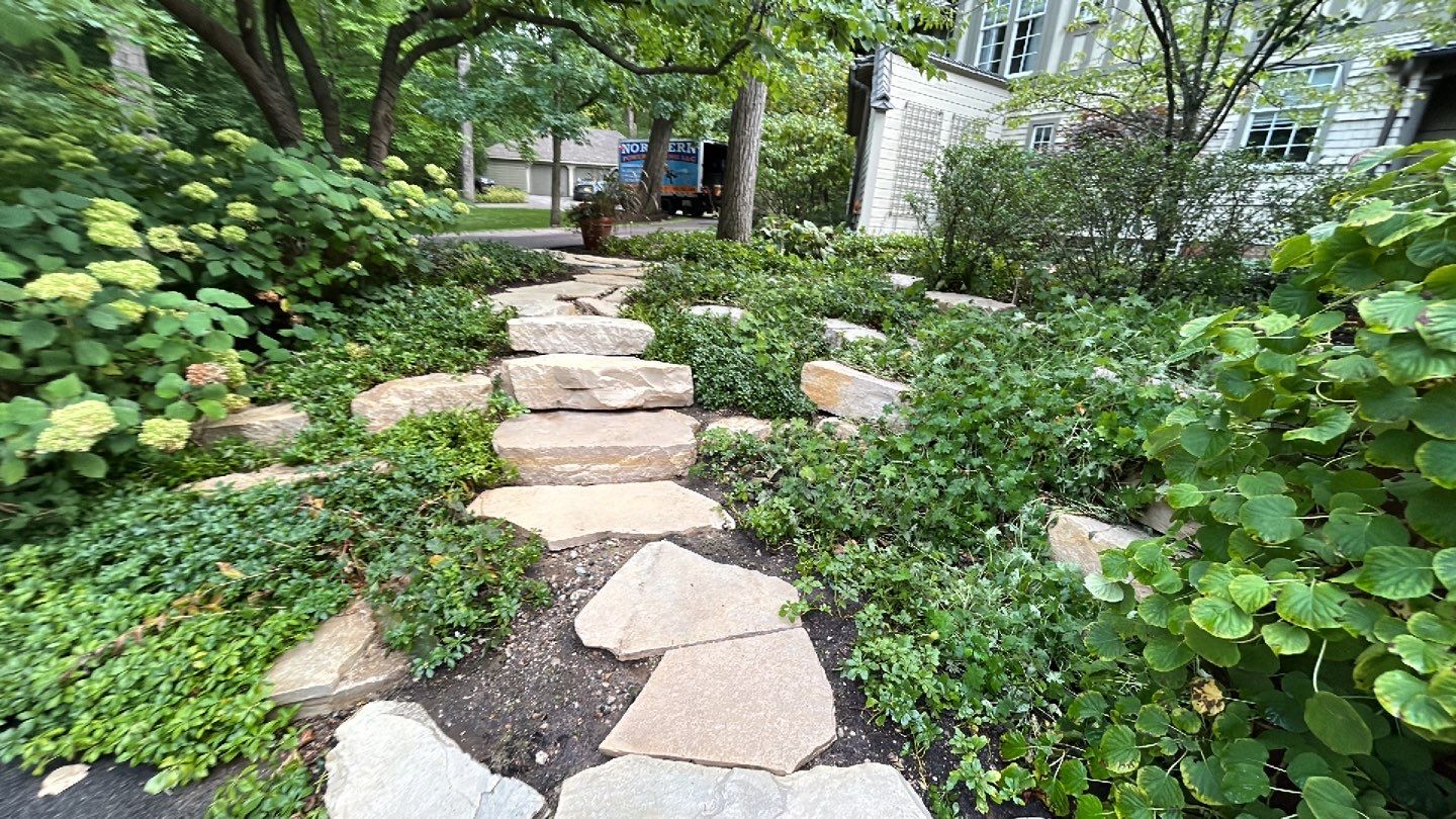 natural stone using Algaecide, soft wash soap by Northern Power Washing LLC.