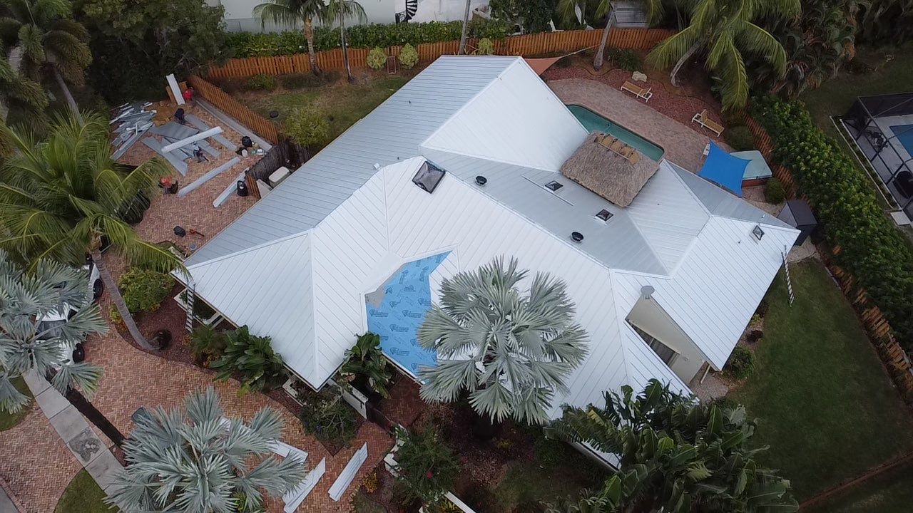 Residential Roofing Installation using 1" Nail strip metal roof by BLUES BROTHERS ROOFING