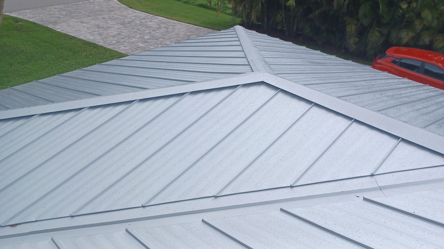 Residential Roofing Installation using 1" Nail strip metal roof by BLUES BROTHERS ROOFING