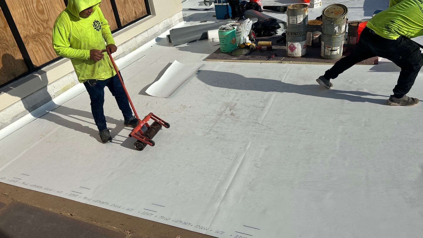 Residential Install of Flat TPO by International Roofing