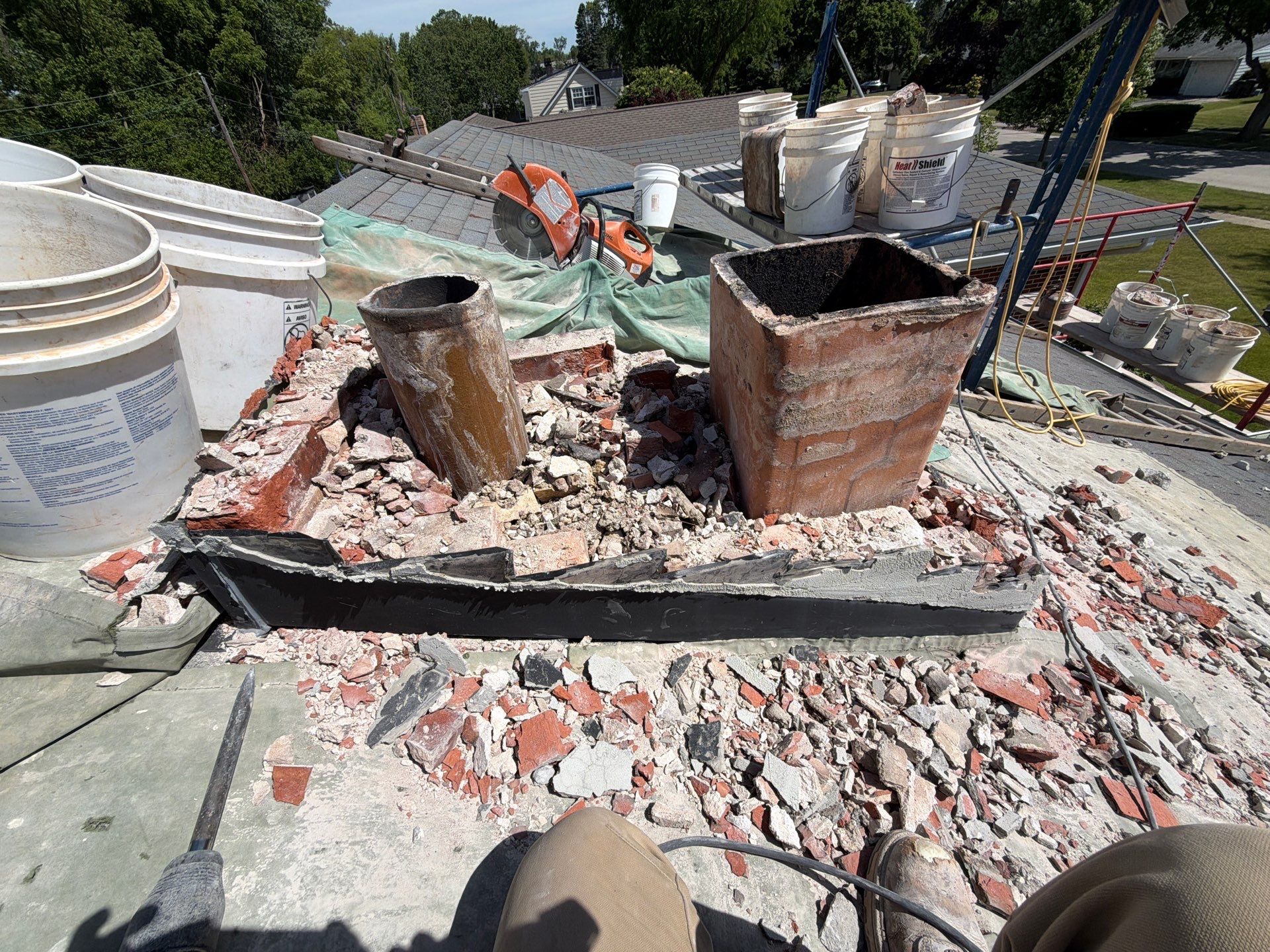 Complete Chimney Tear Down & Rebuild by Leonard and Sons Building Services, Inc.