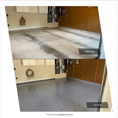 Garage Project by Cross Creek Concrete Coatings in Denim