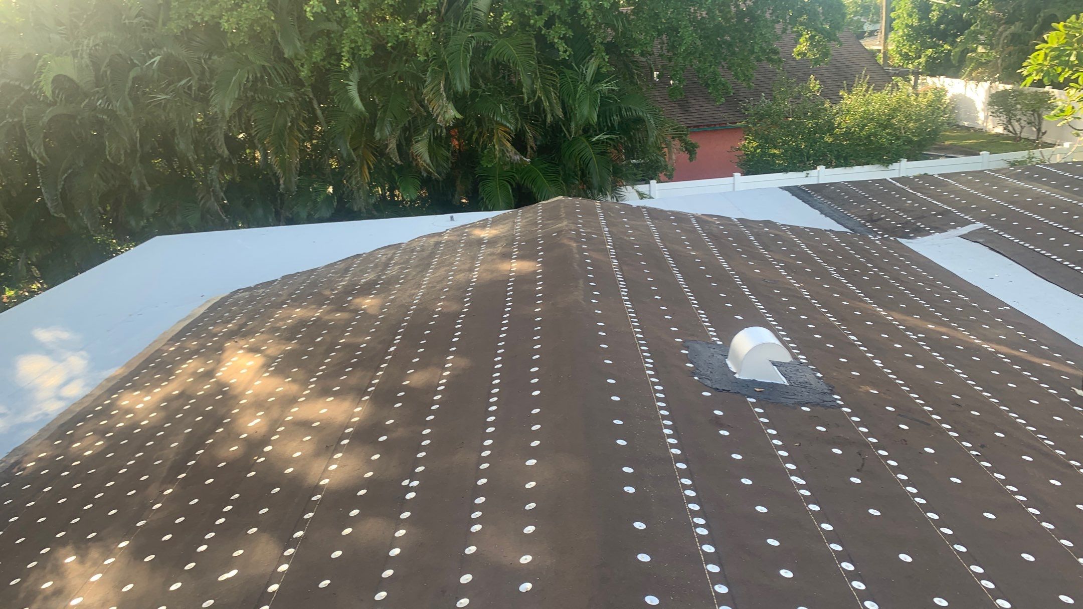 Residential Roofing Installation using 1" Nail strip metal roof by BLUES BROTHERS ROOFING