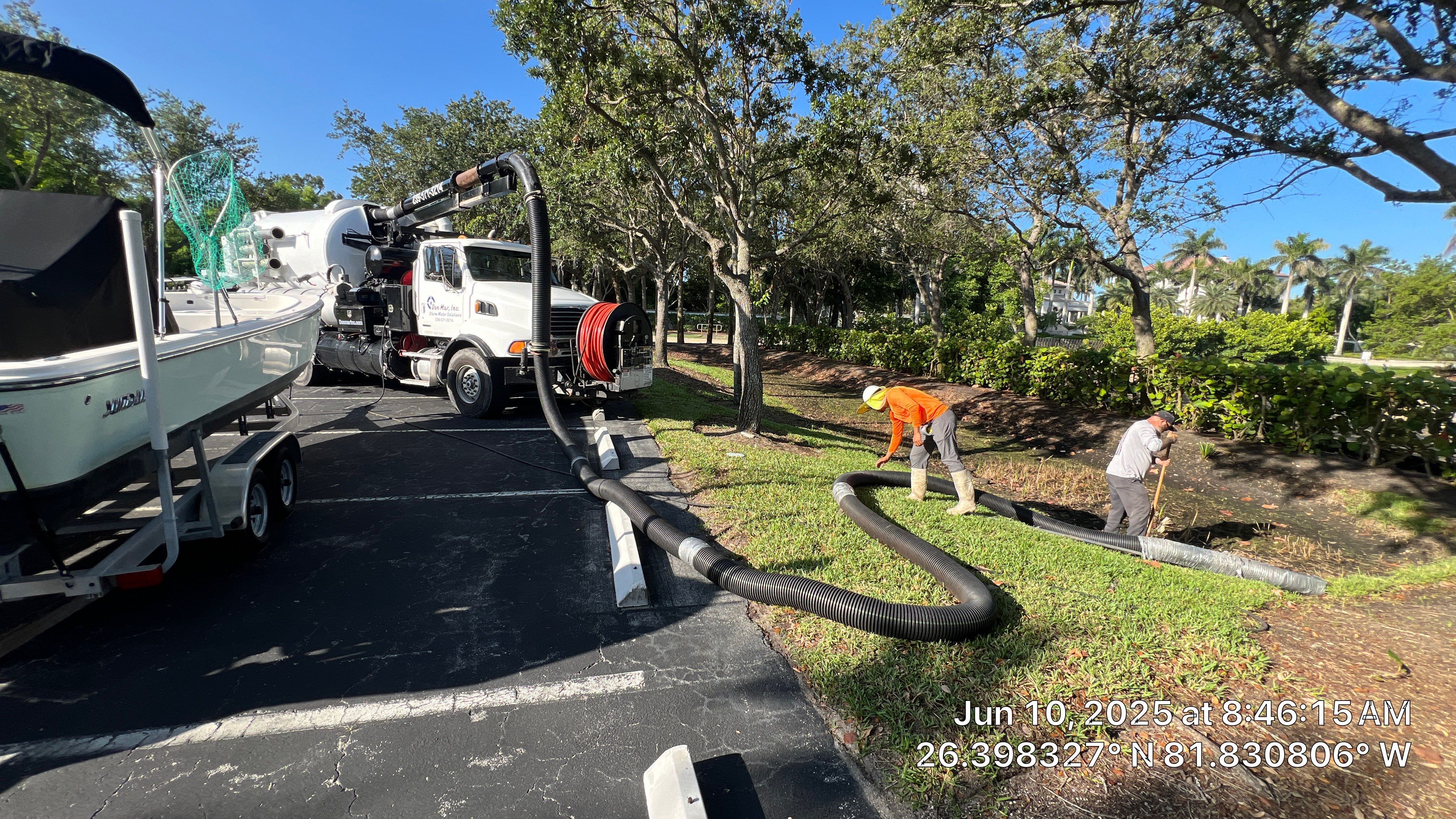 Pelican Landing Beach Parking Lot Stormwater System Maintenance by Don Mar, Inc. Storm Water Solutions