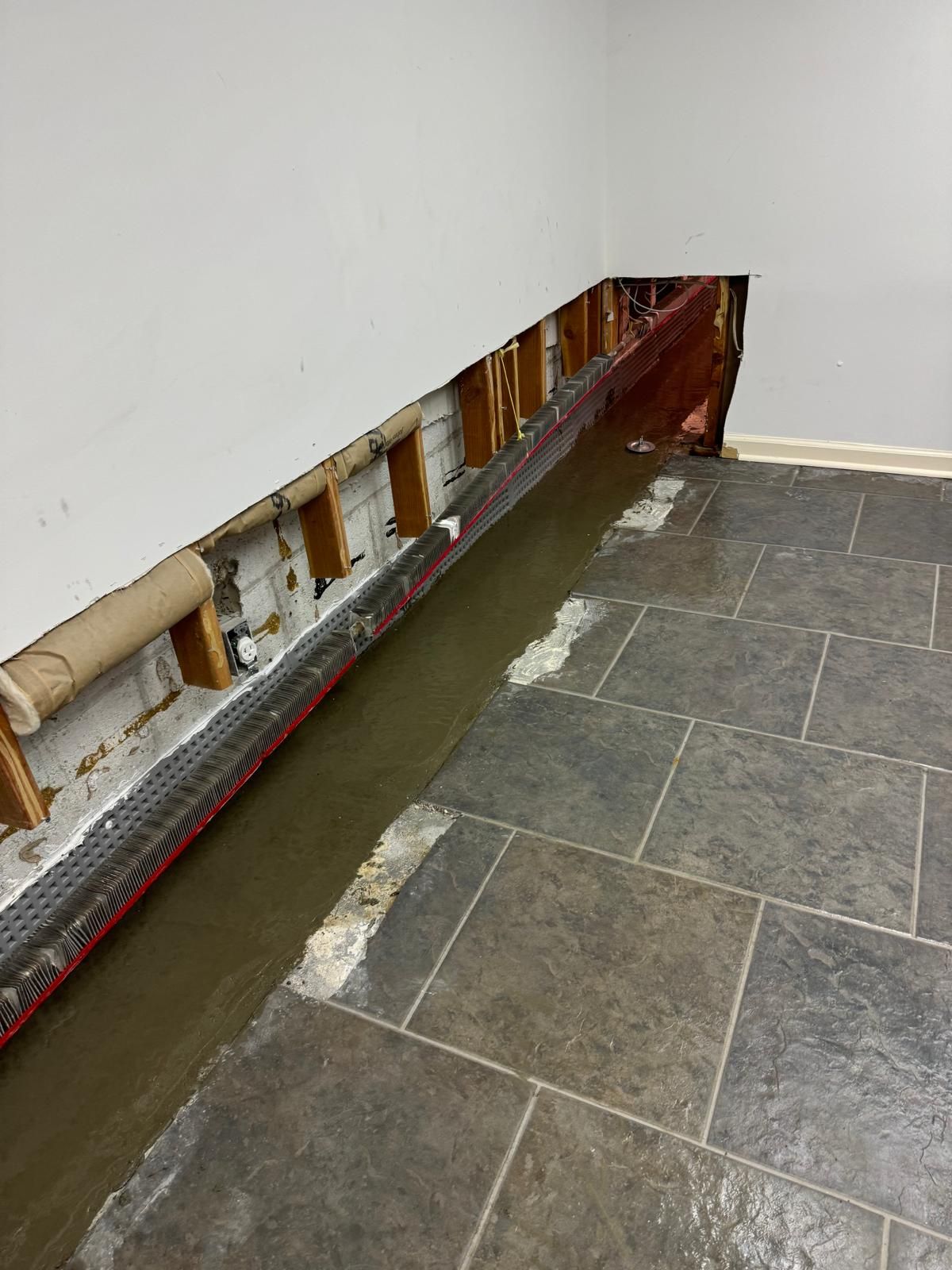 Interior French Drain Basking Ridge NJ by Pure Service Pro, LLC 