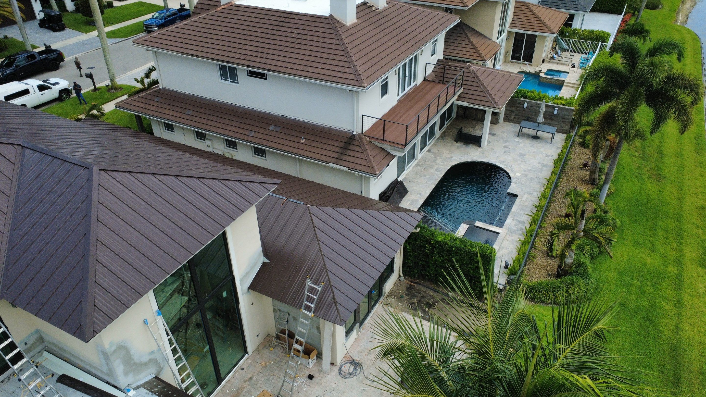 Residential Roofing Installation using 1" Nail strip metal roof by BLUES BROTHERS ROOFING