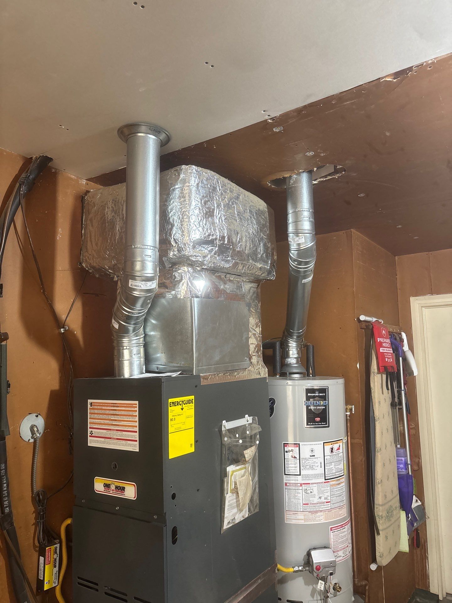 Furnace Exhaust, Water Heater Exhaust, and Roof Repair from fallen tree by Premier Chimney and Roofing