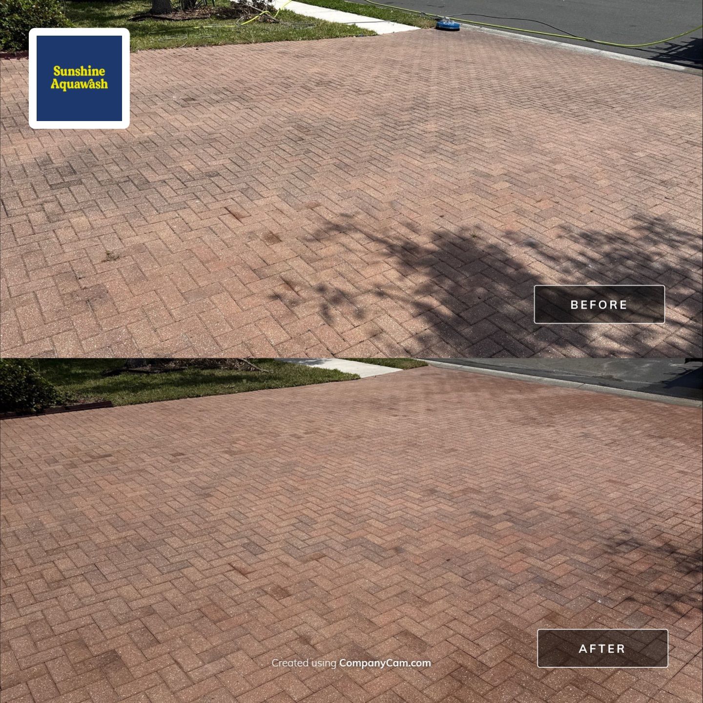 Paver Driveway & Sidewalk Cleaning with Hi-Low Surface Cleaner – Oakleaf Hammock, Ellenton, FL by Sunshine AquaWash
