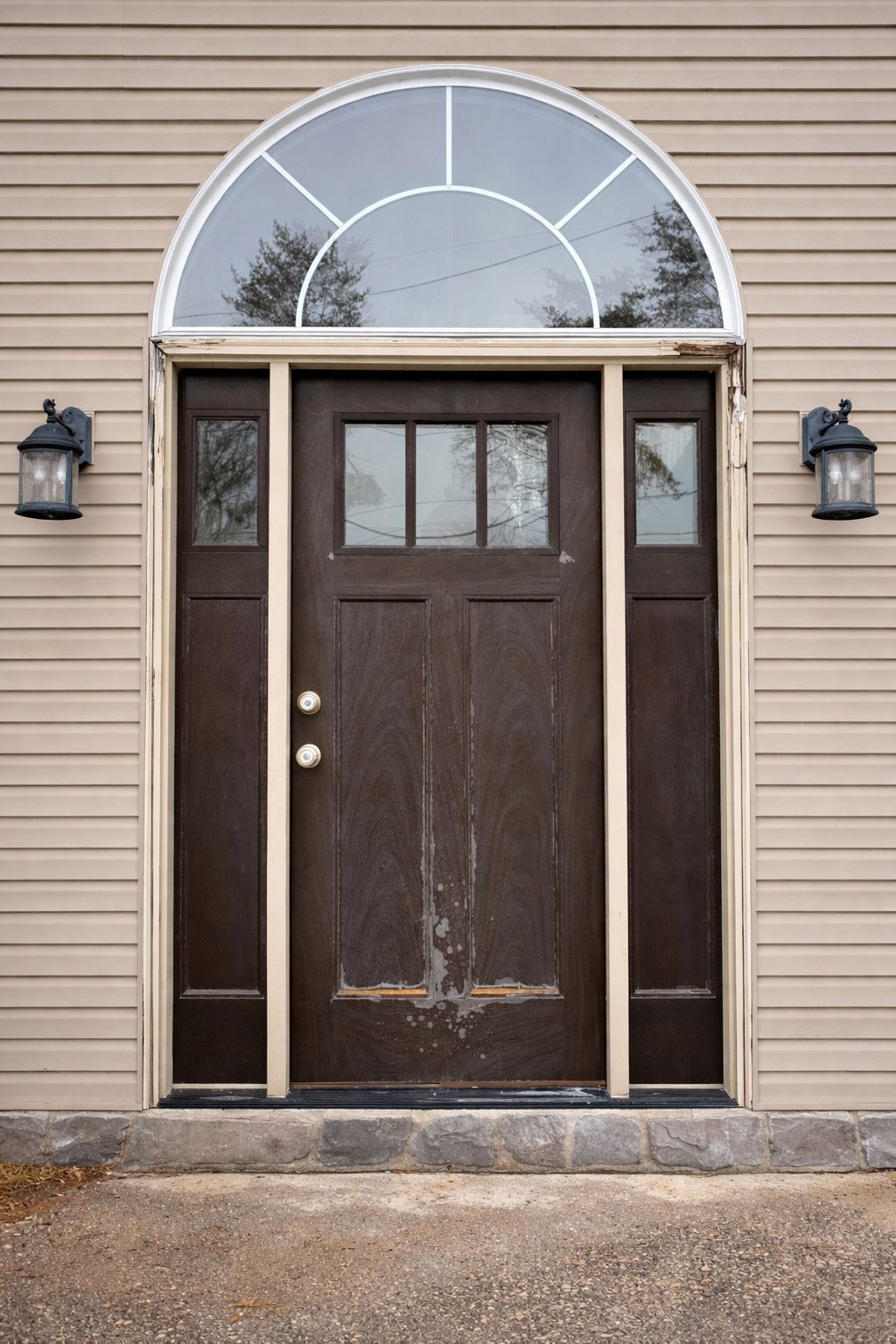 Front Entry Upgrade with ProVia Fiberglass Door & Decorative Glass by Esh Builders