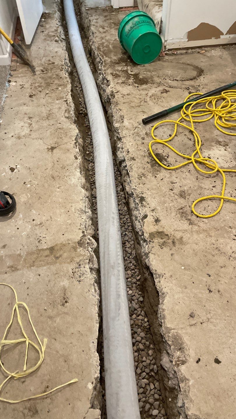 Drain tile & a sump pump for Ruth by Waterproofing Northeast