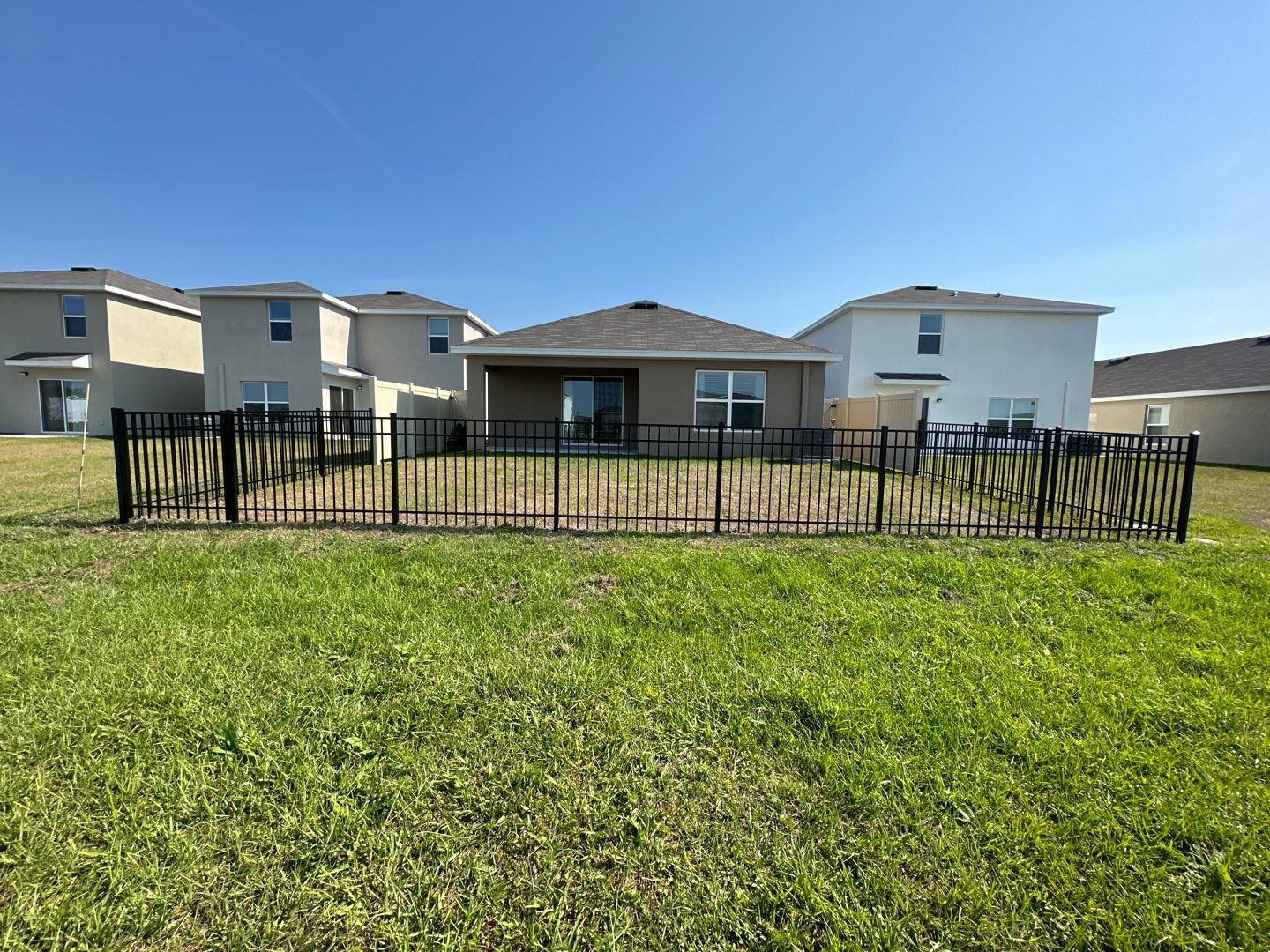 Aluminum Fence Installation using Vinyl Fence and Black 3 Rail Aluminum Fence  by Asap fence and gates, LLC