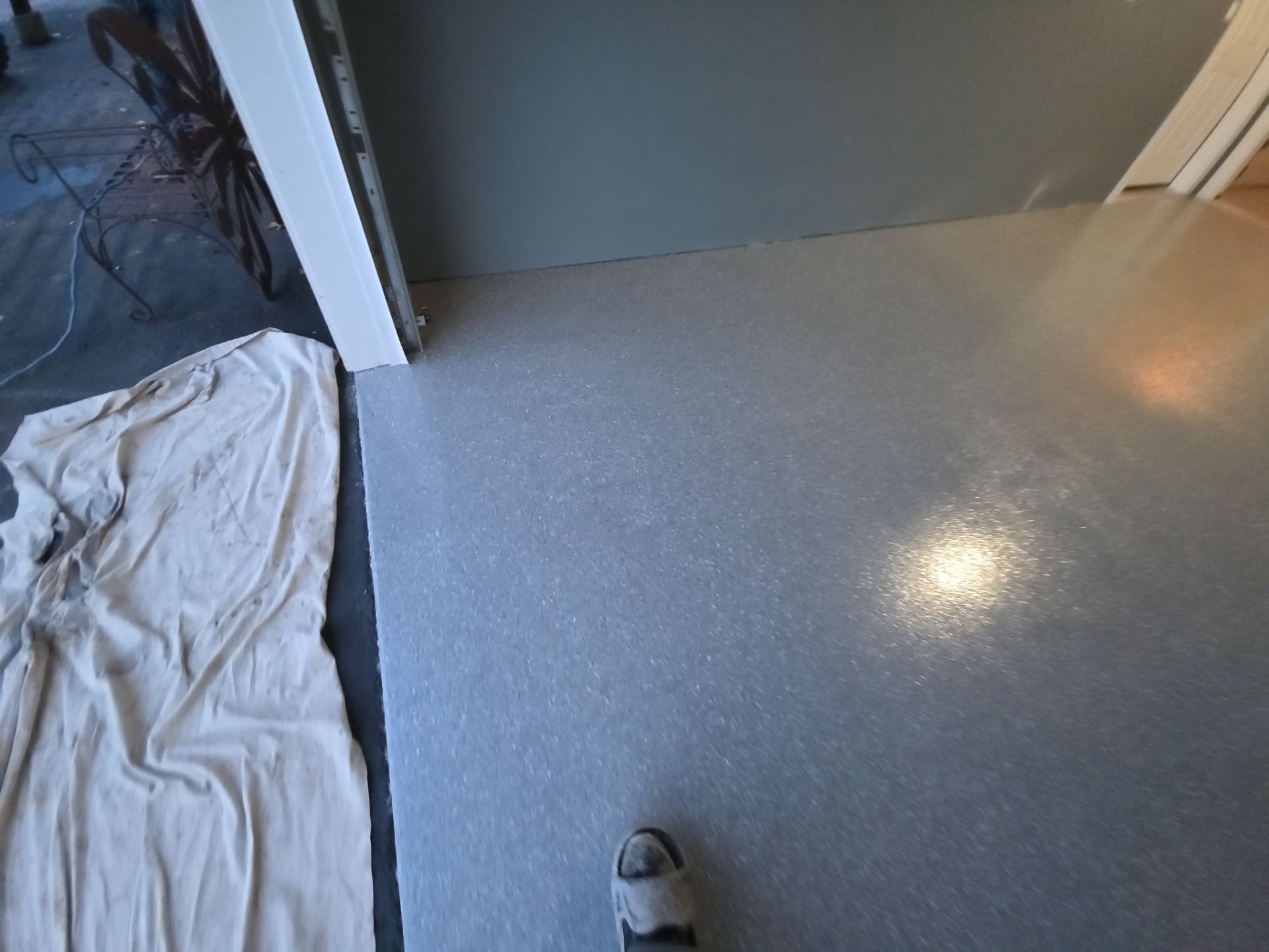 Garage Transformation using Turquoise Hybrid by Croc Coatings, LLC