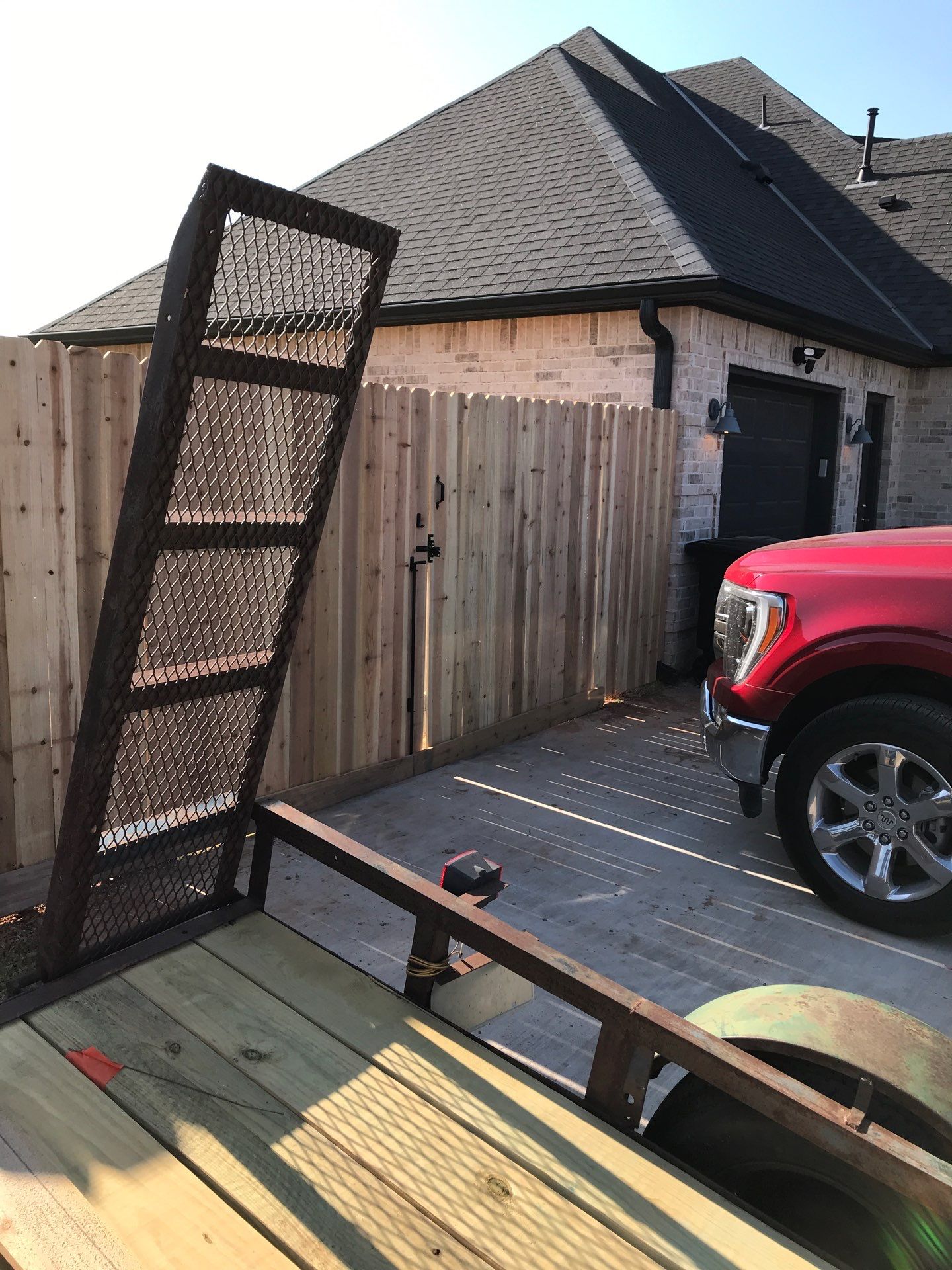 Cedar Fence using Metal Poles by Clays Services Inc