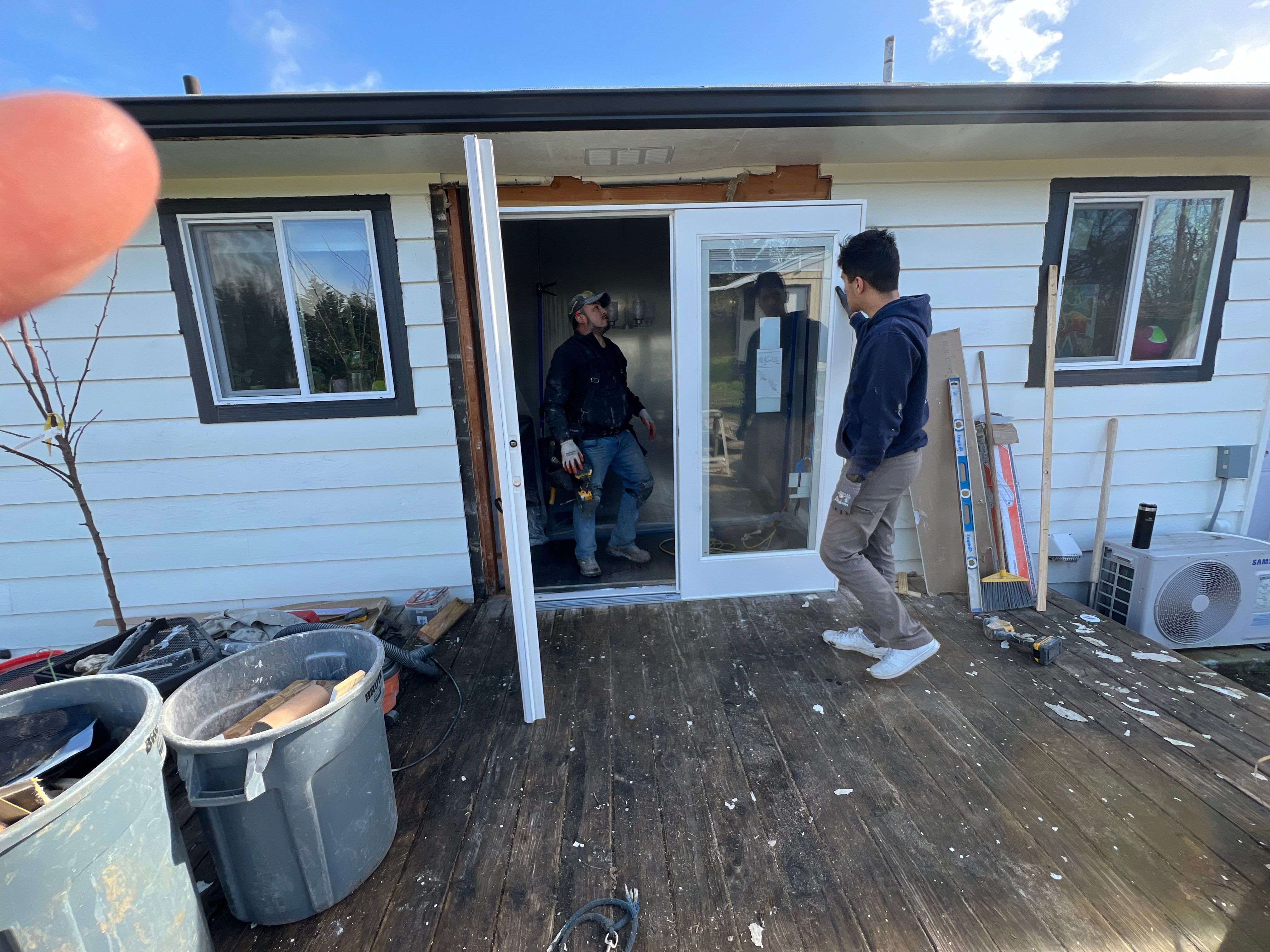 Door Installation using French Door by Villegas Remodeling, LLC