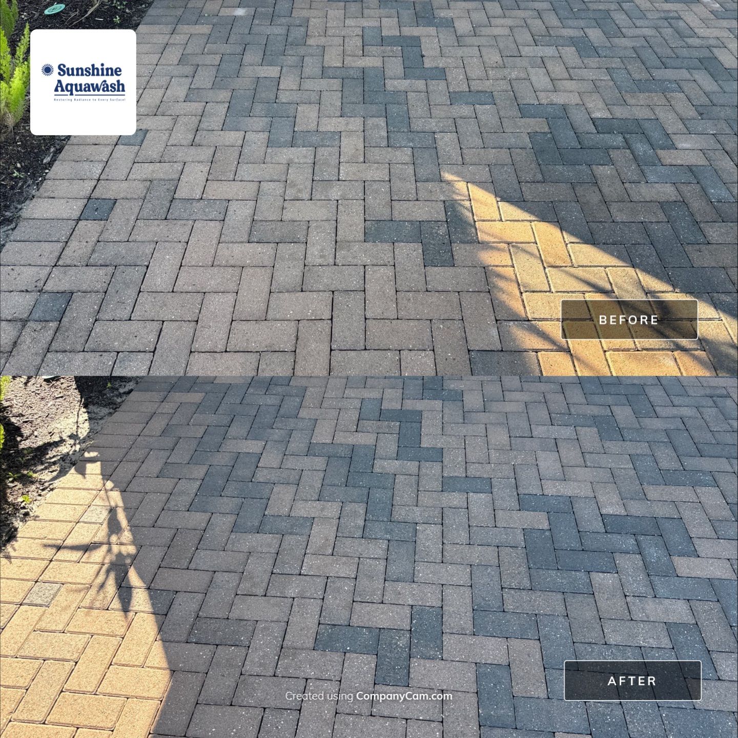 Paver Driveway Cleaning, Oil Stain Removal & Sidewalk Cleaning in Trevesta – Palmetto, FL by Sunshine AquaWash