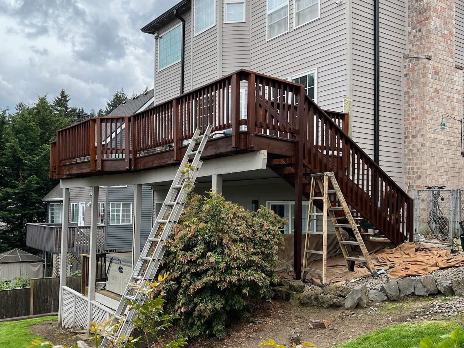 Deck Restoration using Armstrong-Clark Semi-Transparent Rustic Brown by Paul Schopp