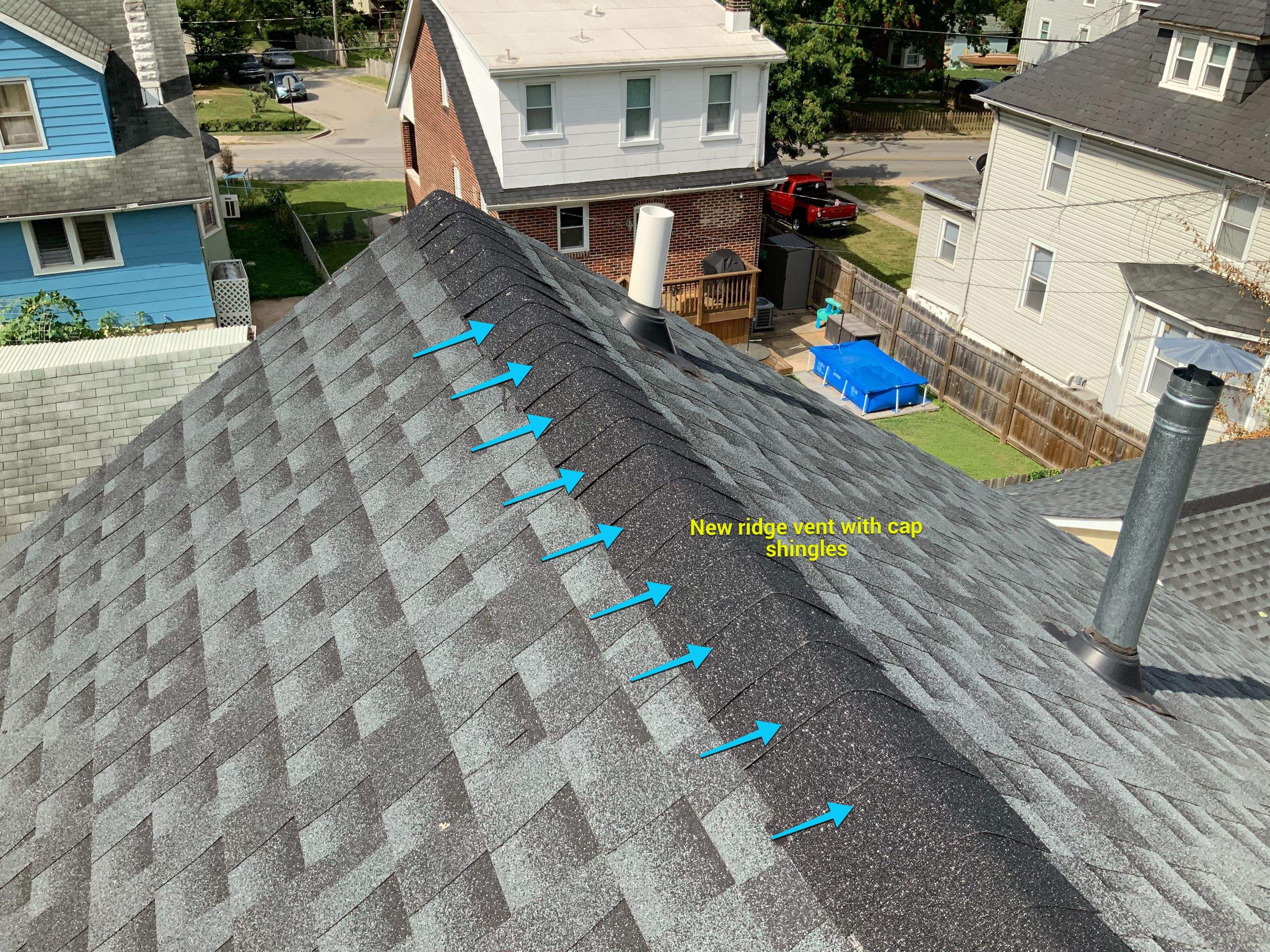 Residential Roofing Repair using Ridge Vent  by Alpha Design Services