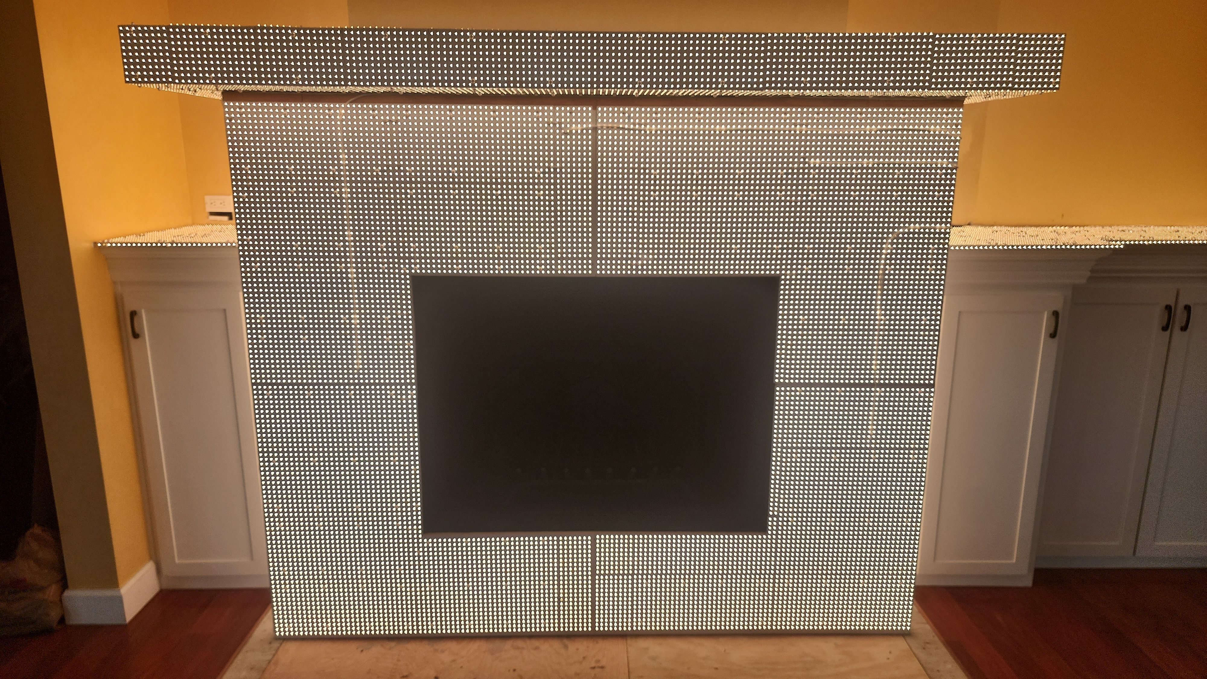 Backlit Stone On A Fireplace by S.Y. Electric Inc.