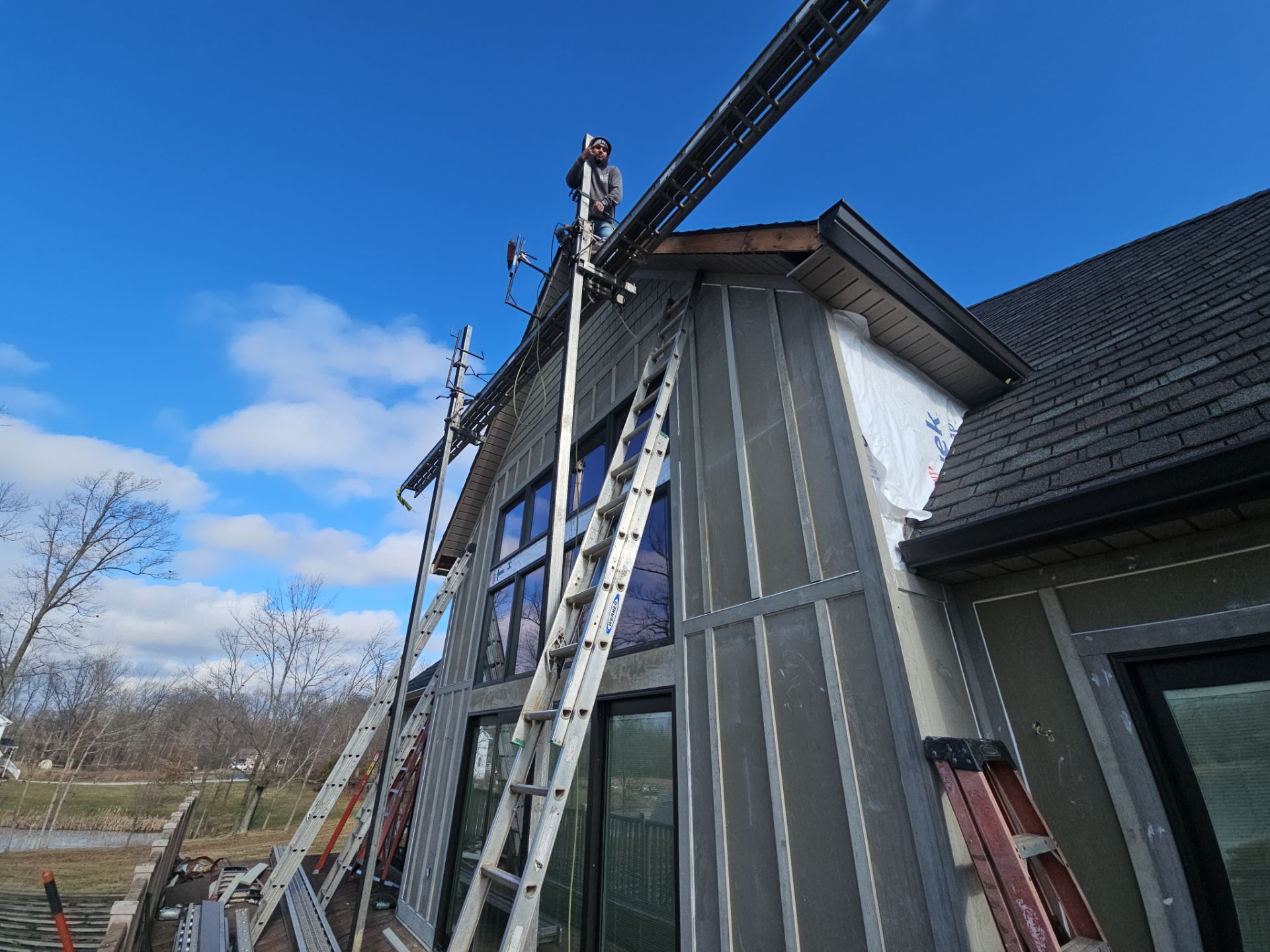 Siding Installation using James Hardie Board & Batten and James Hardie Shakes by Koontz Construction