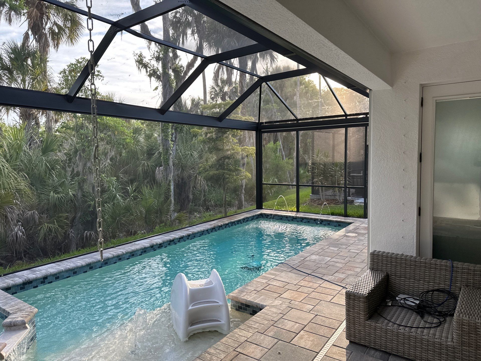 Screen Enclosure & Paver Pool Deck Cleaning in Trevesta Community, Palmetto, FL | Sunshine AquaWash by Sunshine AquaWash
