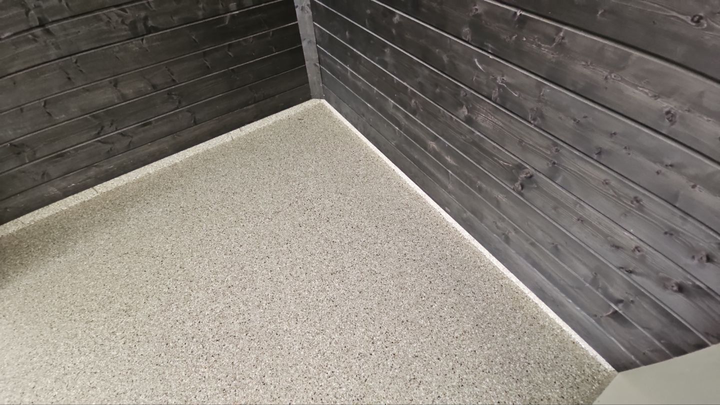 Garage Transformation using Claystone Hybrid by Croc Coatings, LLC