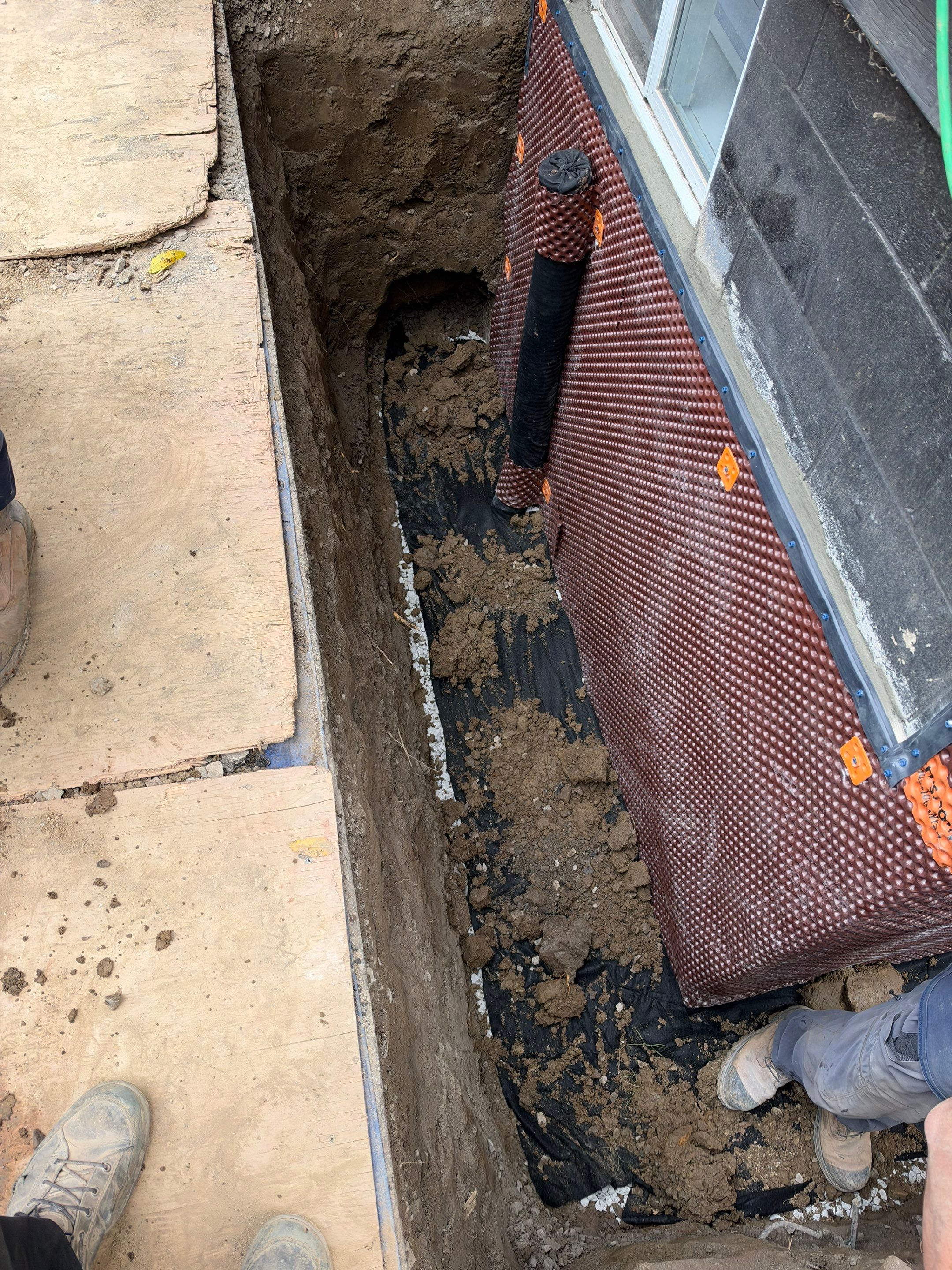 Exterior Foundation Waterproofing and Weeping Tile Installation in Hamilton by Canada Waterproofers Inc