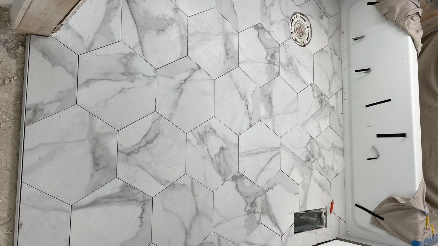 New Construction Bathrooms and Fireplace by Footprints Floors of East Atlanta