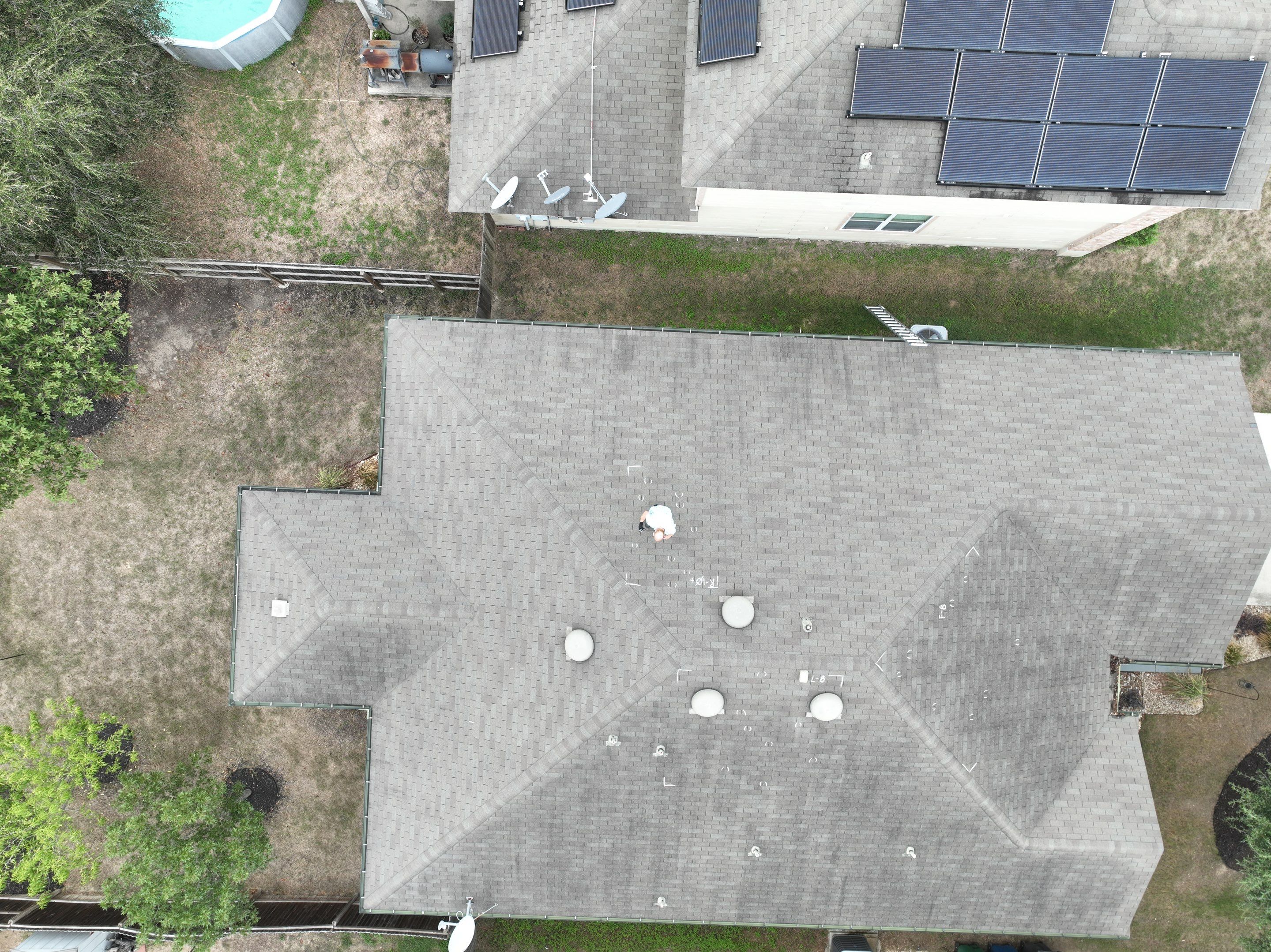 Hail Damage Roof Inspection using Roof and Drone Inspection by Premier Roofing and Contracting