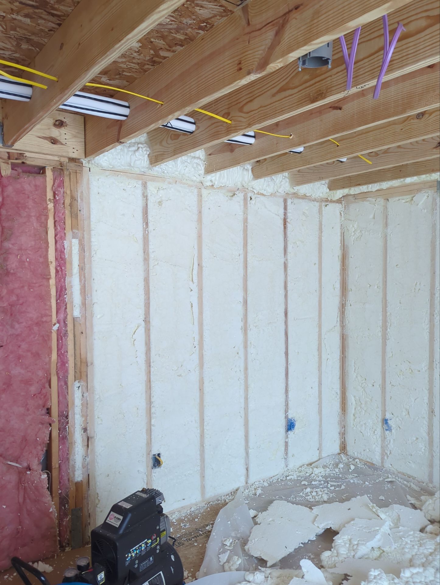 Basement Exterior Walls using Closed Cell Spray Foam by NYS Foam & Energy