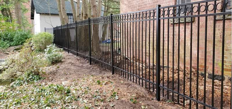 Black Aluminum fence  by DiGiorgi Roofing and Siding Inc