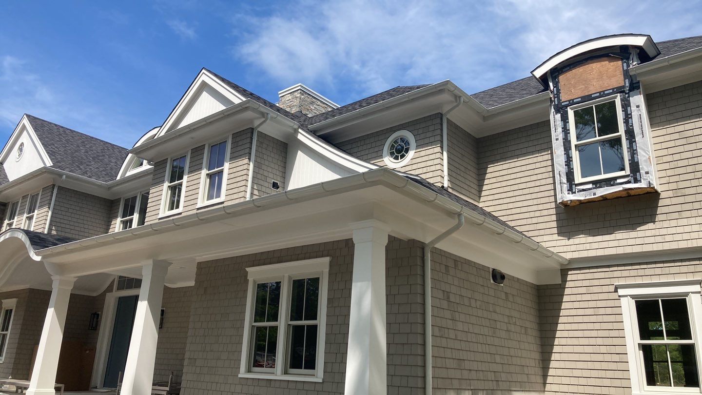 Gutter Installation using 6" Half Round Aluminum Gutter in New Seabury, MA by Gutter Pro Enterprises
