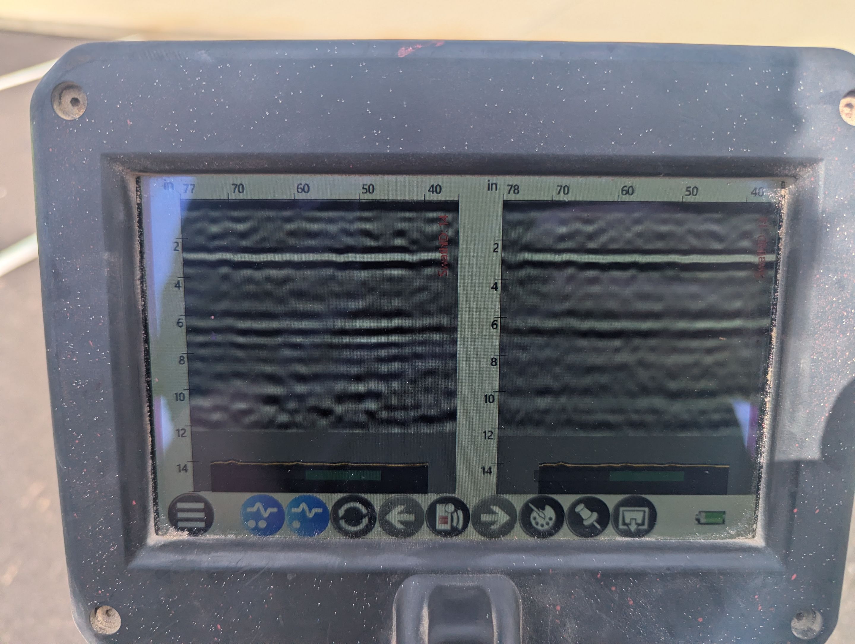 Asphalt Scan to determine thickness by Alsip Locating Service, LLC