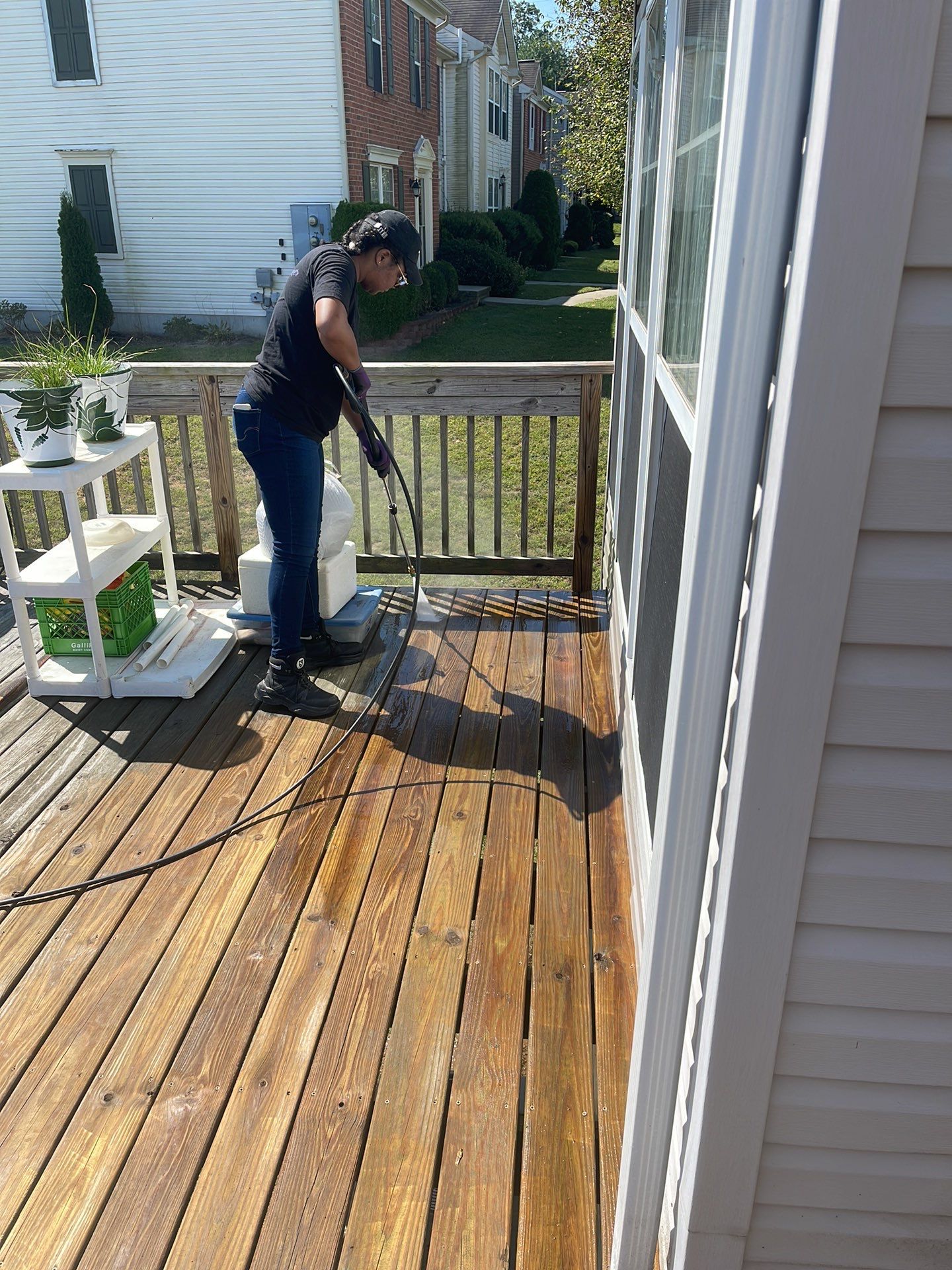 Deck Refinishing using Powerwasher by A1 NERDY HOMES LLC