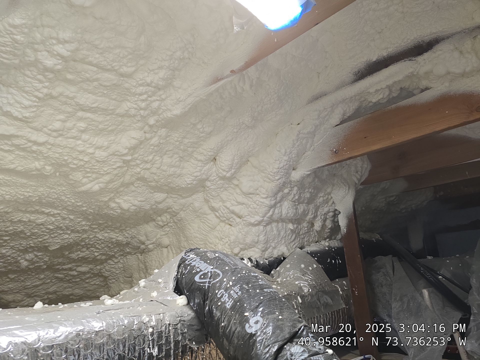 Attic Insulation using open cell spray foam by NYS Foam & Energy