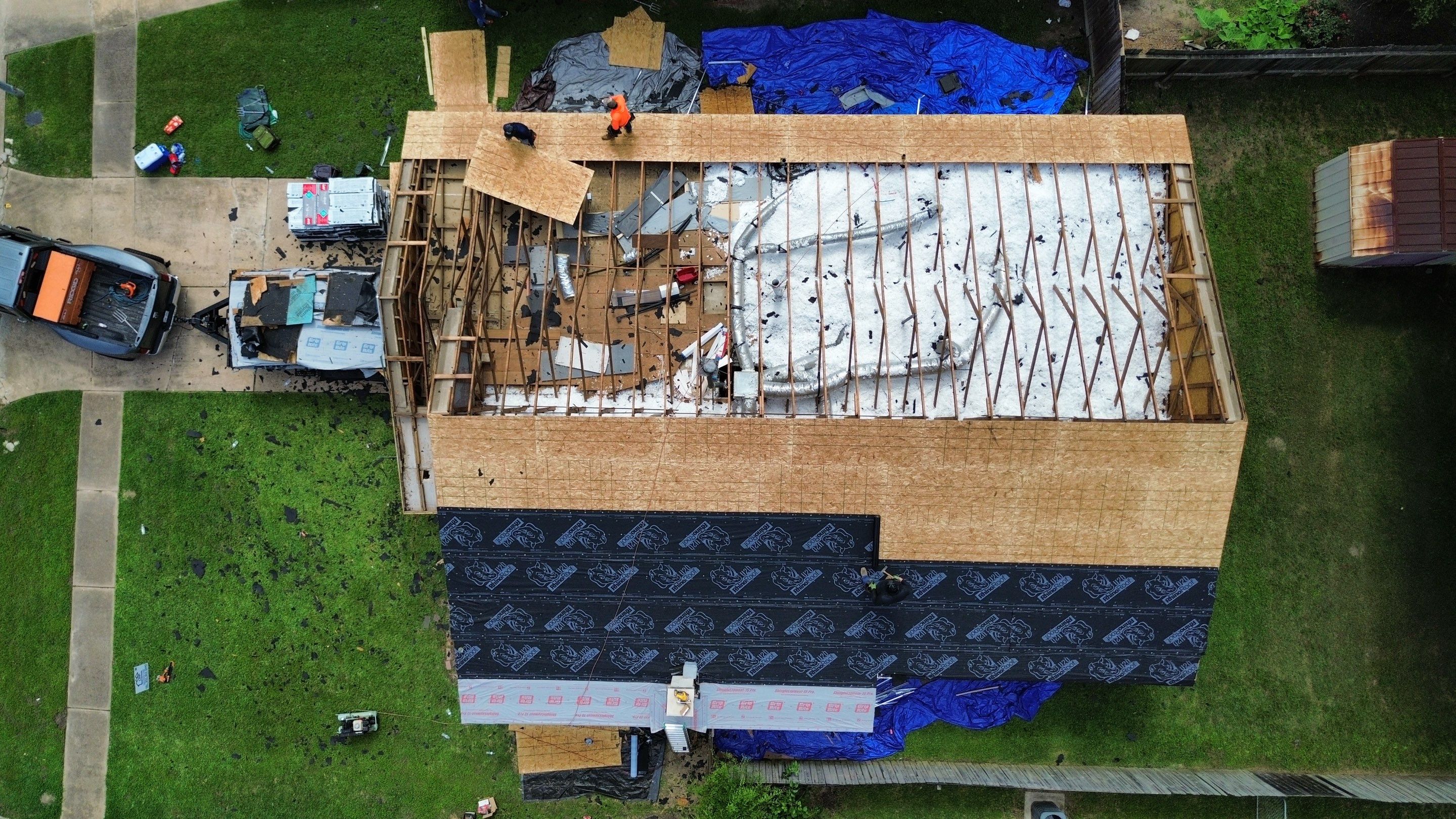 Roof remplacement with decking by CAP Roofing and Construction LLC