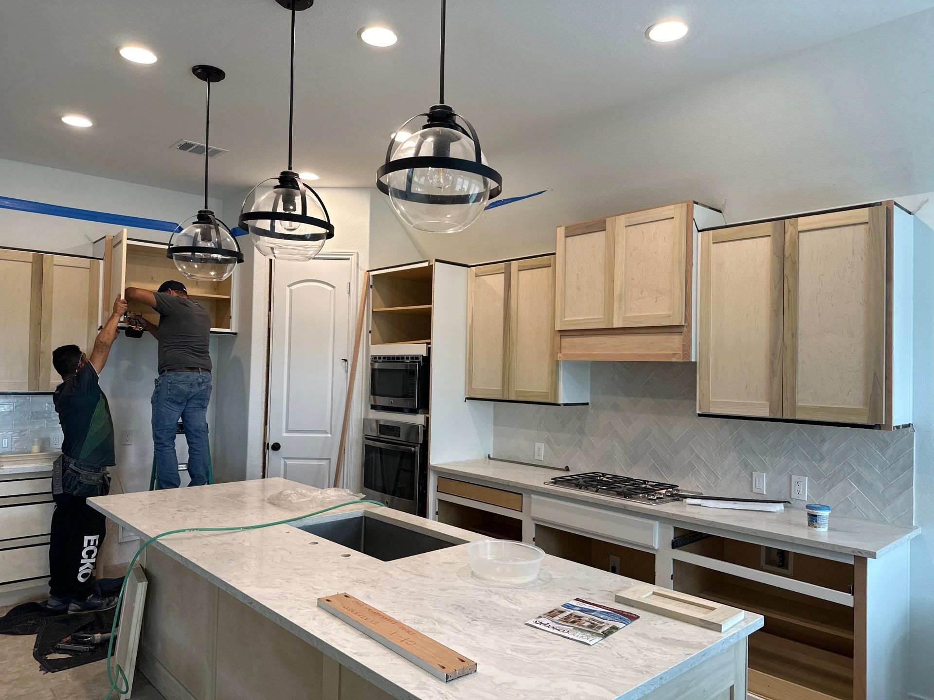 Kitchen Remodel using Water mitigation equipment by L&T General Contractors and Restoration INC