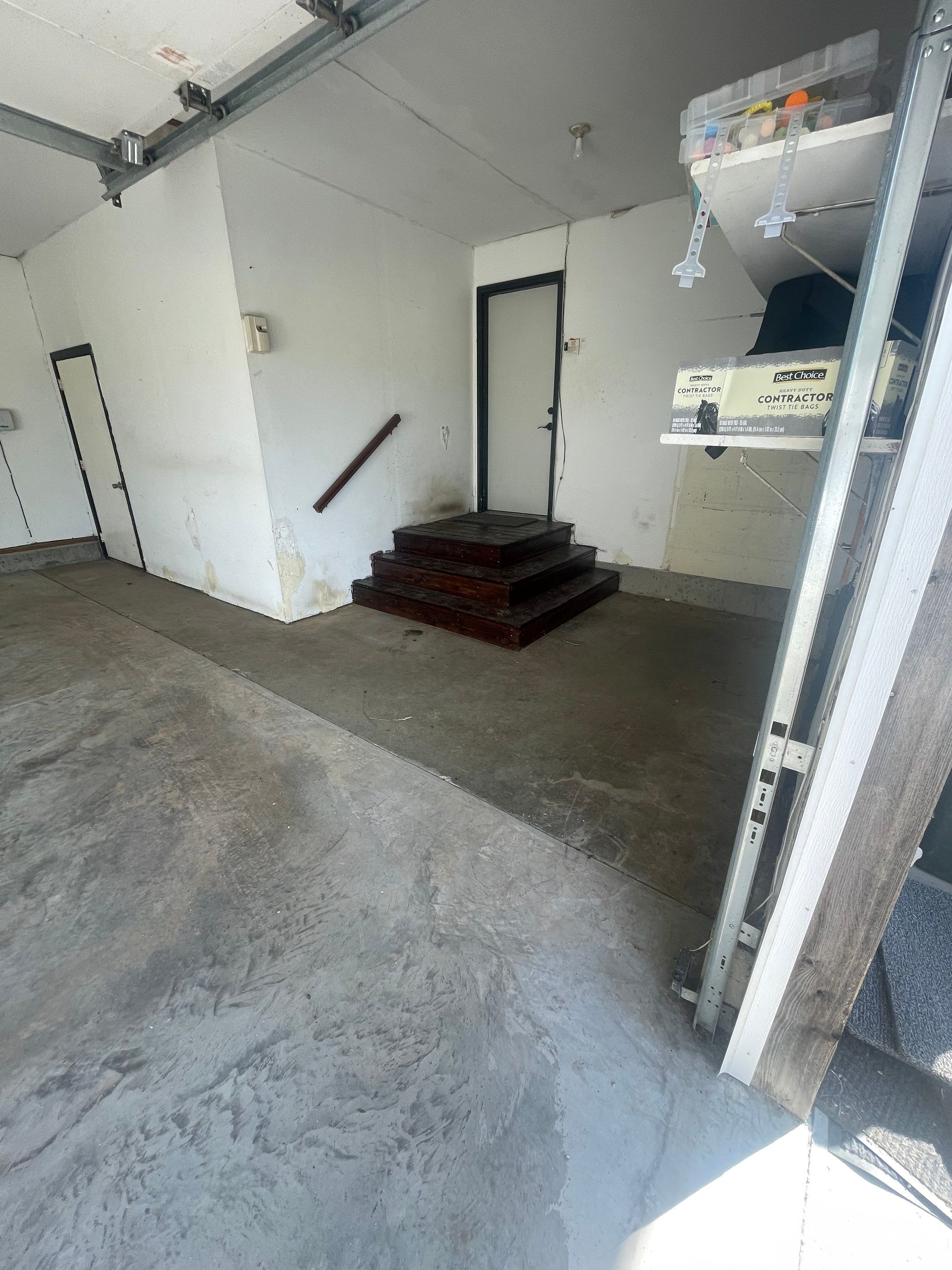 Hartford Residential Garage Floor Transformation With Decorative Chip Coating by Select Painting, Coatings & Garage Cabinets