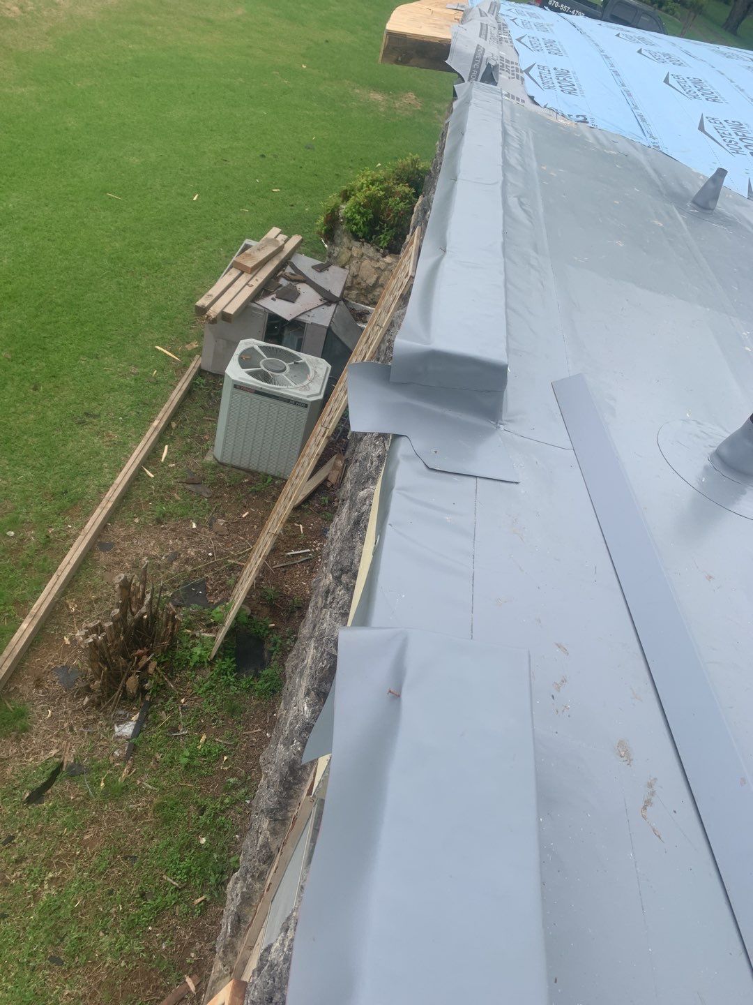 Commercial Roofing Installation using 50 mil PVC by Hostetler Roofing