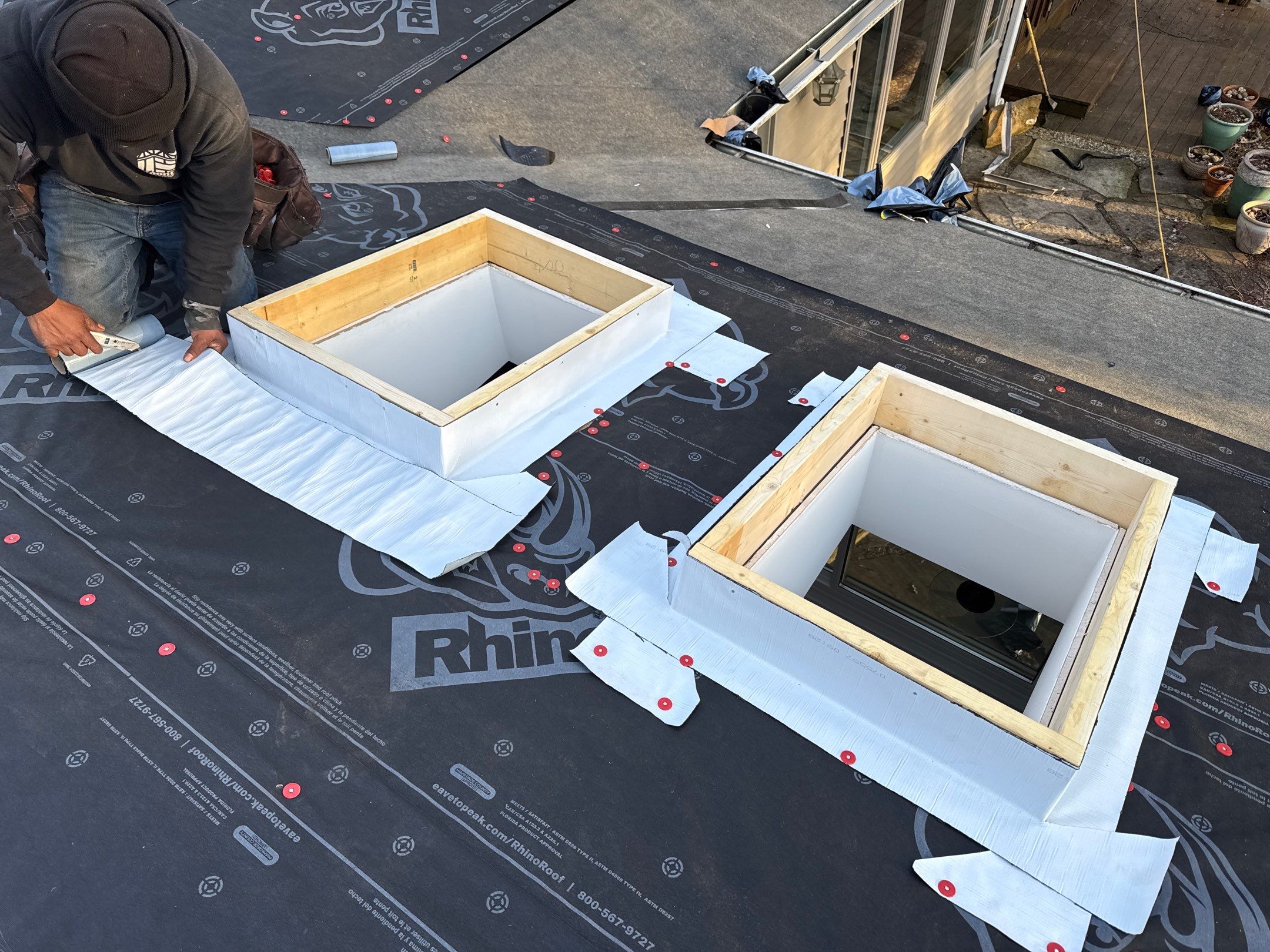 Residential Roofing Installation using Malarkey Vista AR Shingles (Black Oak) by Koontz Construction