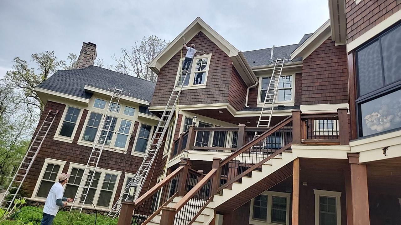 Exterior Siding Staining Prior Lake by OKeefe Painting