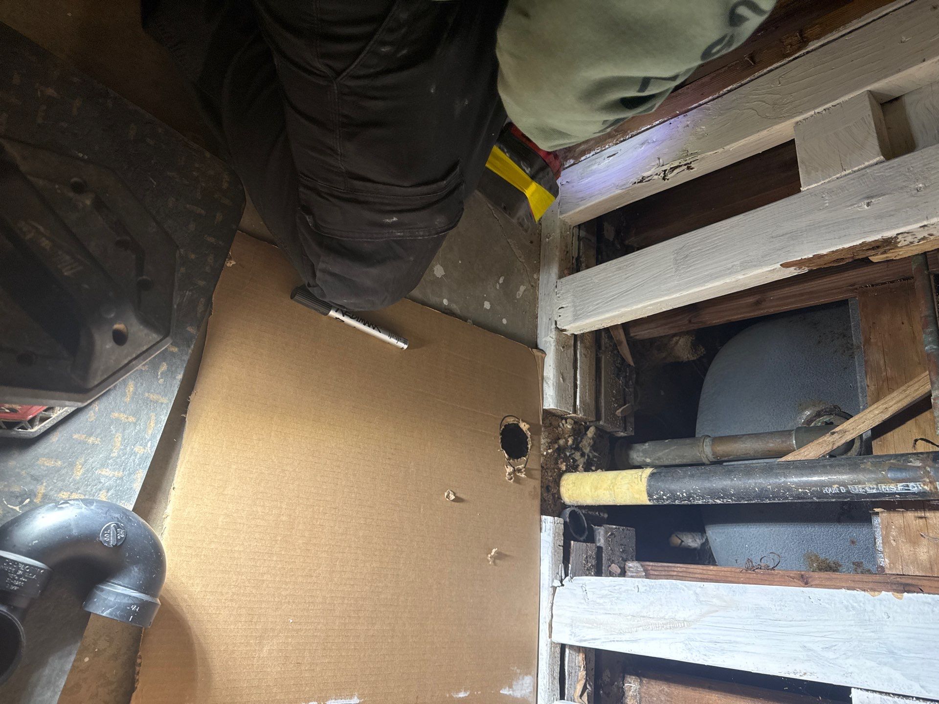 Shower Tub Installation with Underground Plumbing by Us Plumbing 