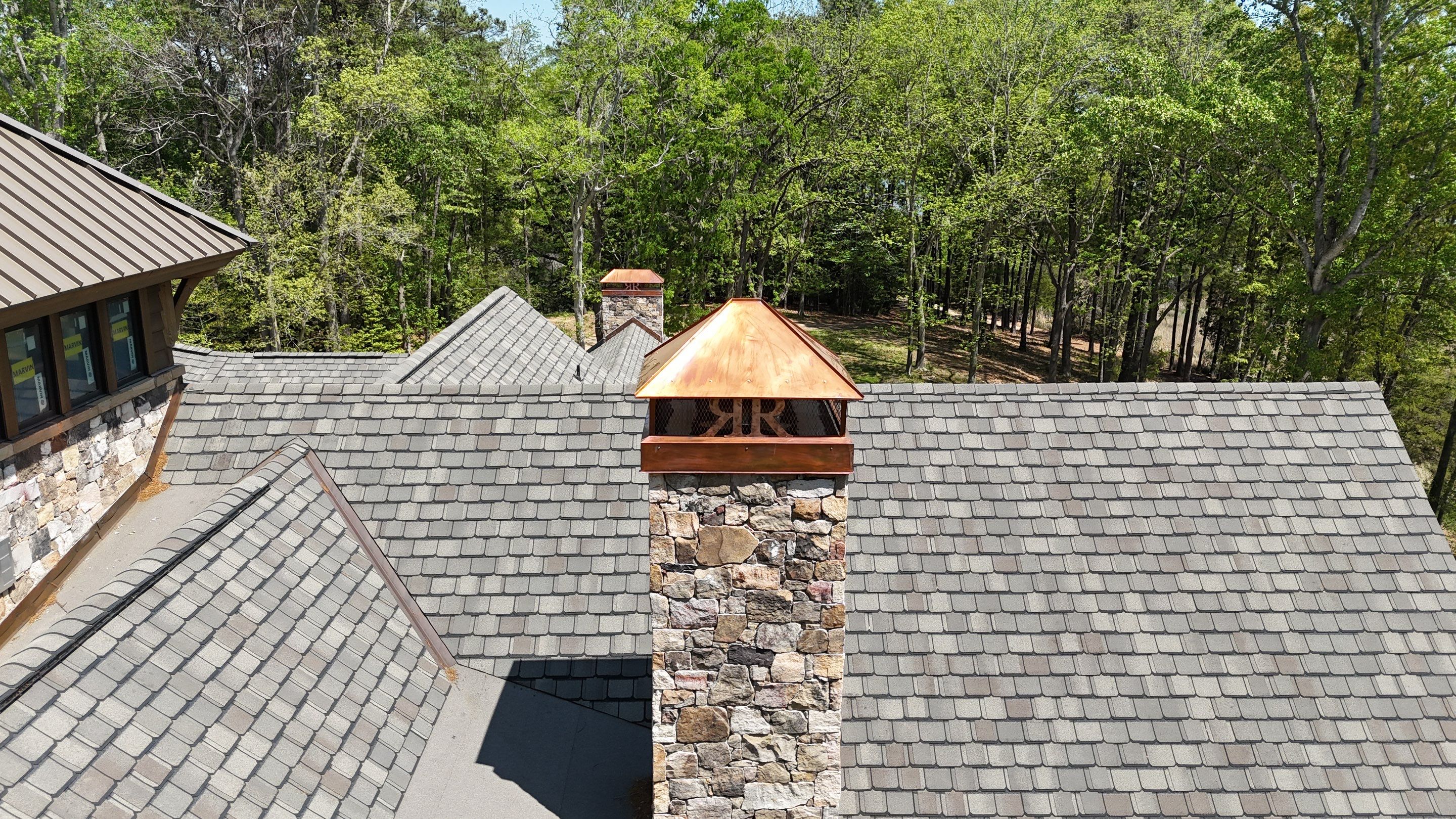 Custom Chimney Caps - Copper Hip & Ridge by Premier Chimney and Roofing
