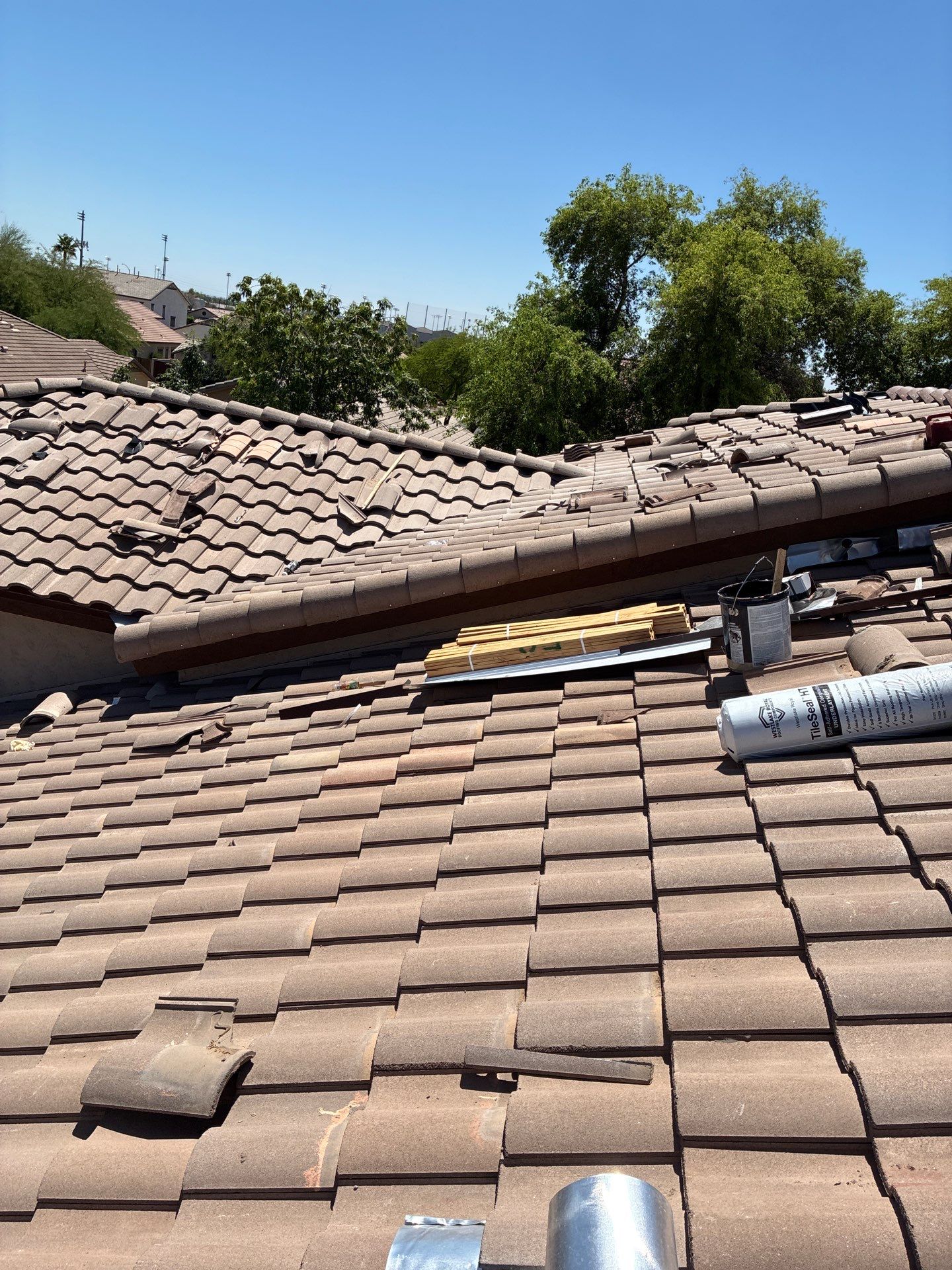 Tile Reset using Concrete Tiles in Mesa, Arizona by Weather-Tite Roofing