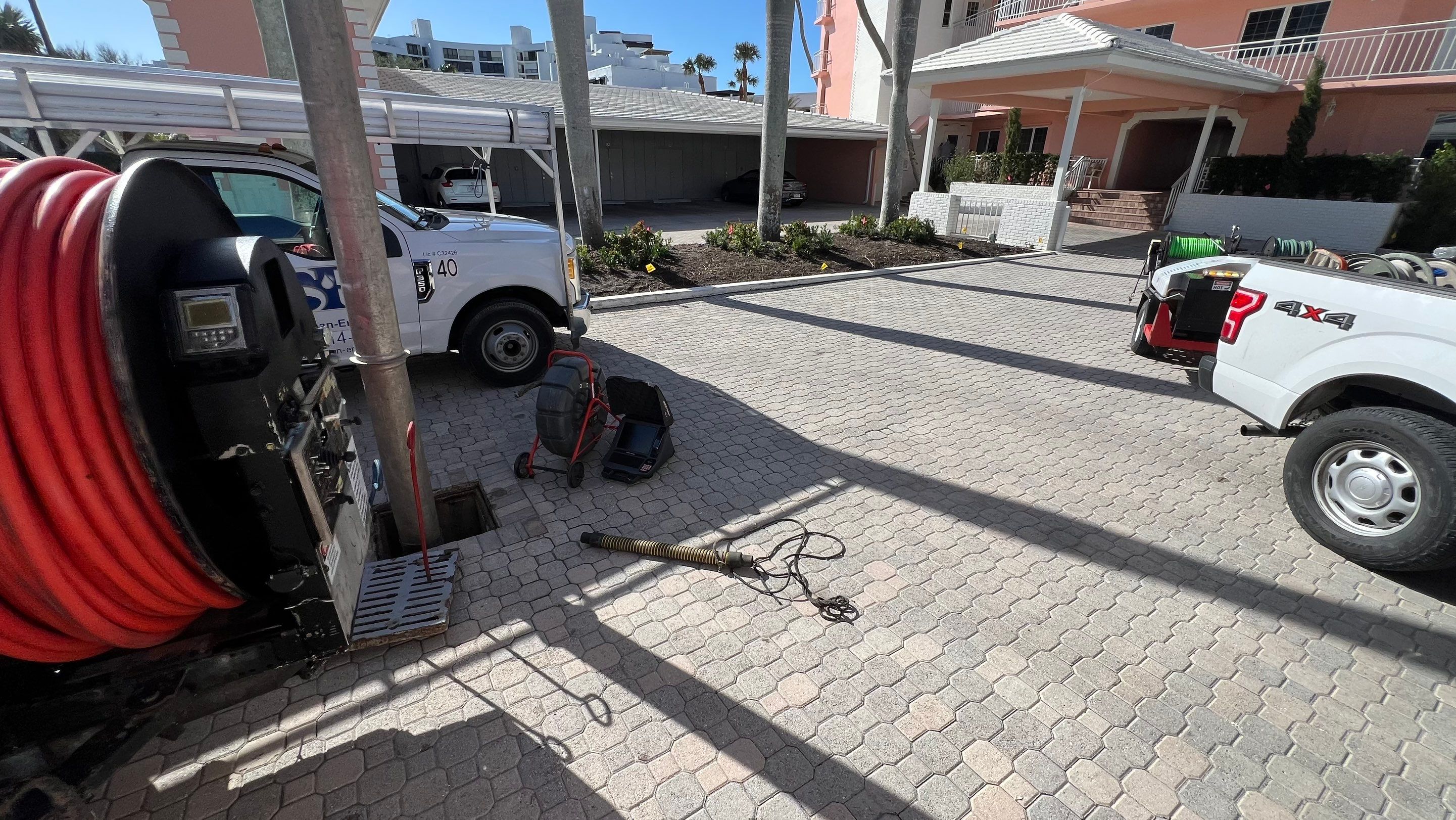Catch Basin Cleaning After Hurricane Milton Naples Condo by APS Power & Water