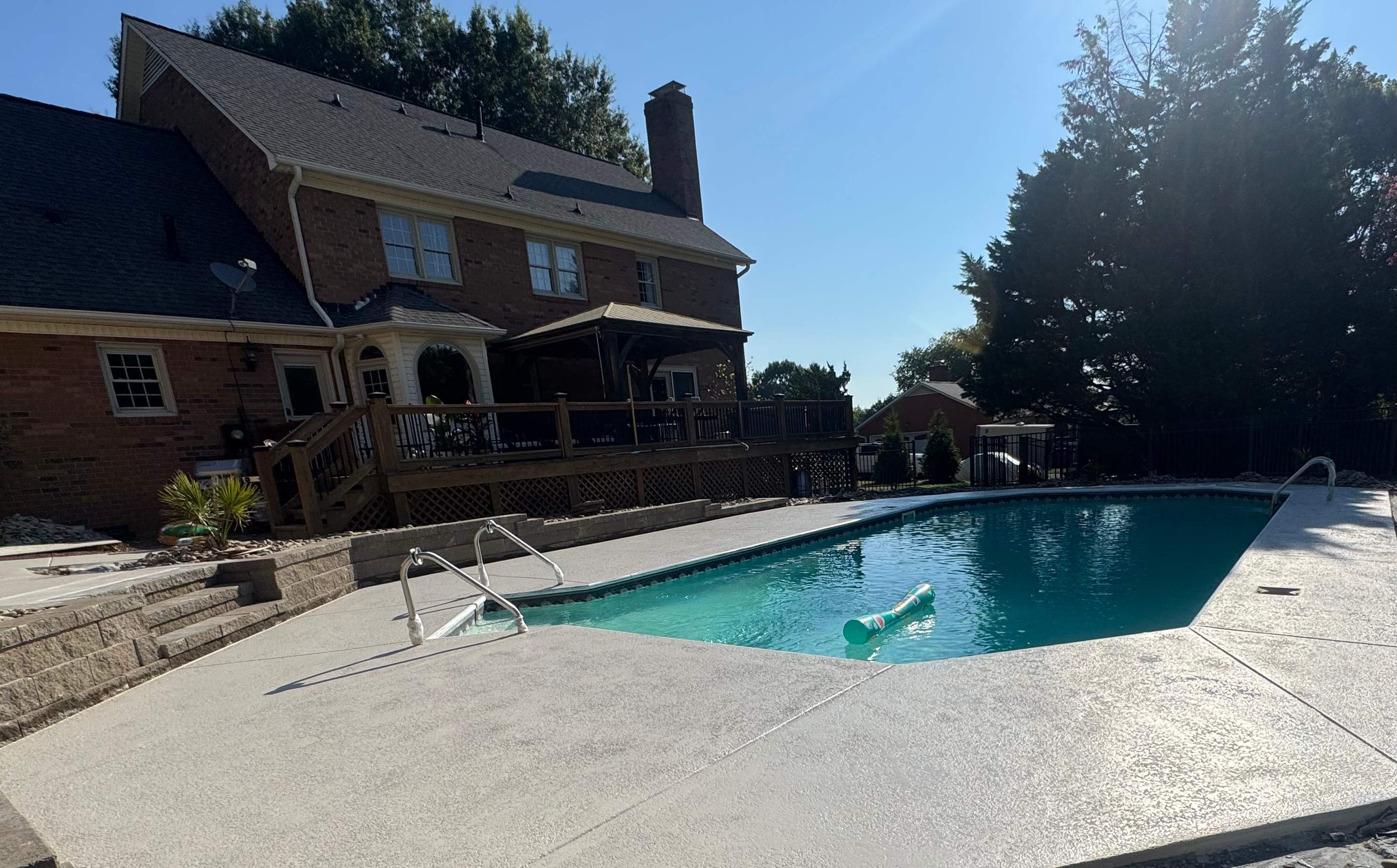 Pool Deck Overlay in Knockdown Finish by Endure Concrete Coatings